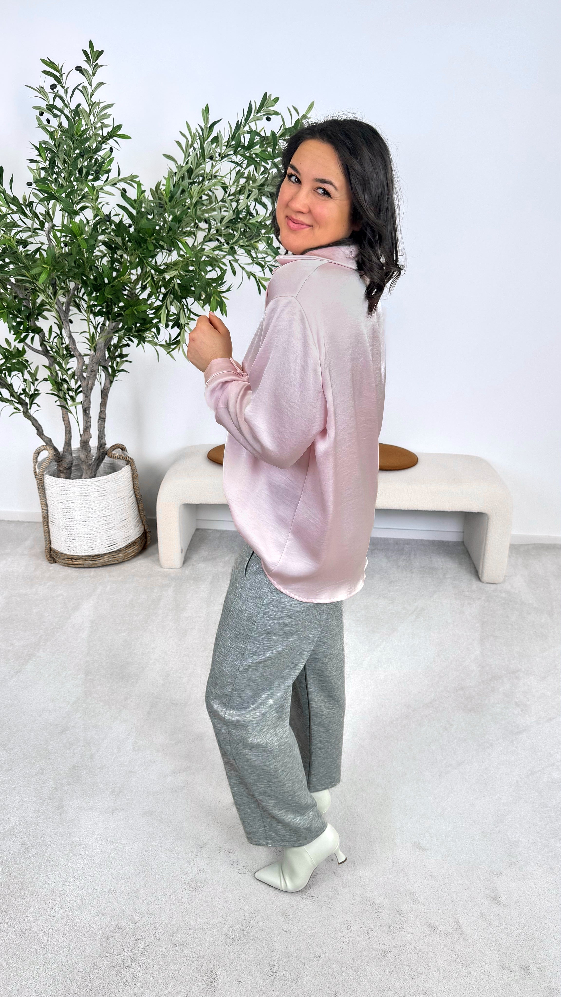 Bluse Glossy Glow *Rosa*