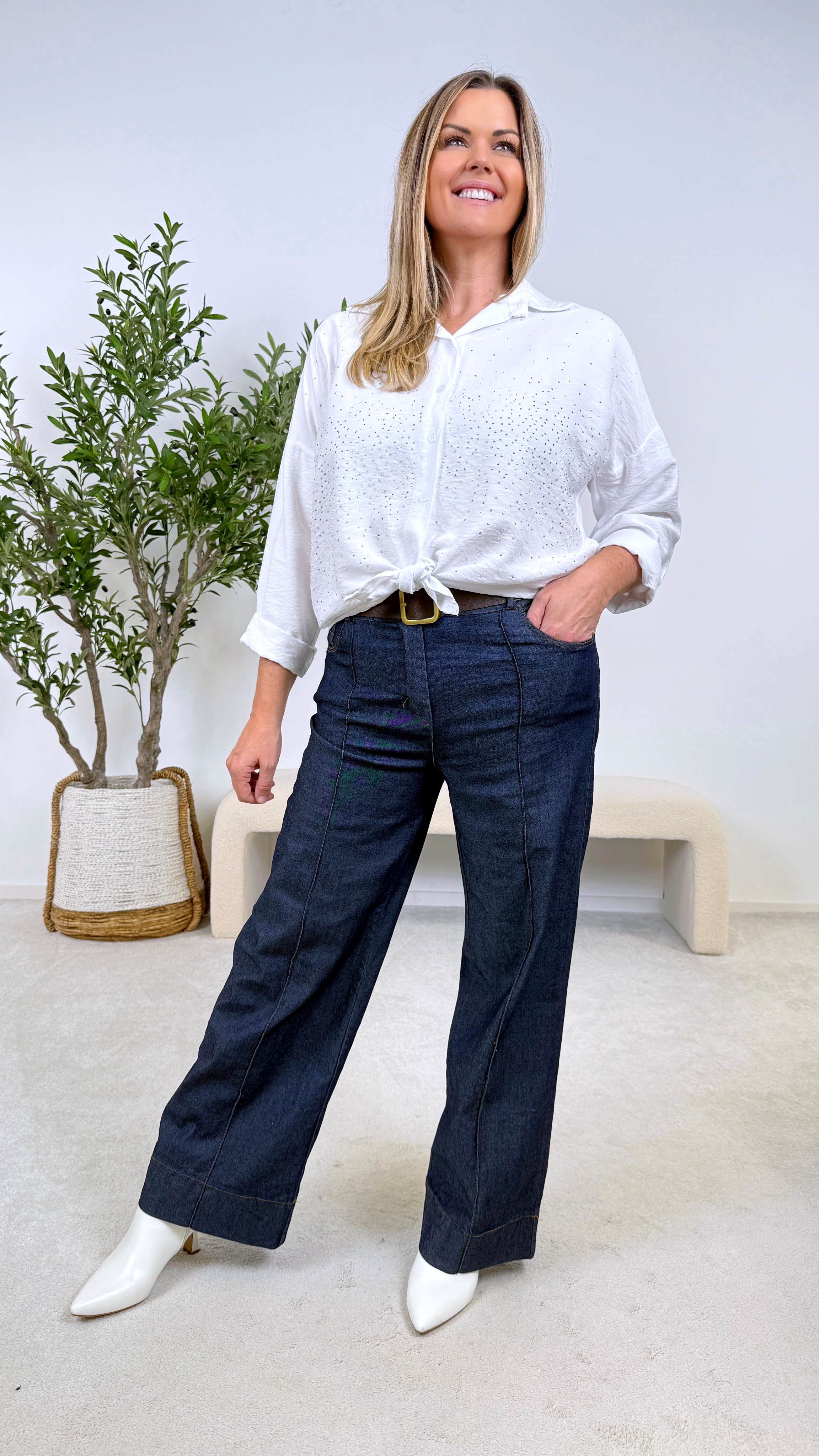 Bluse Glitterrain *Weiß*