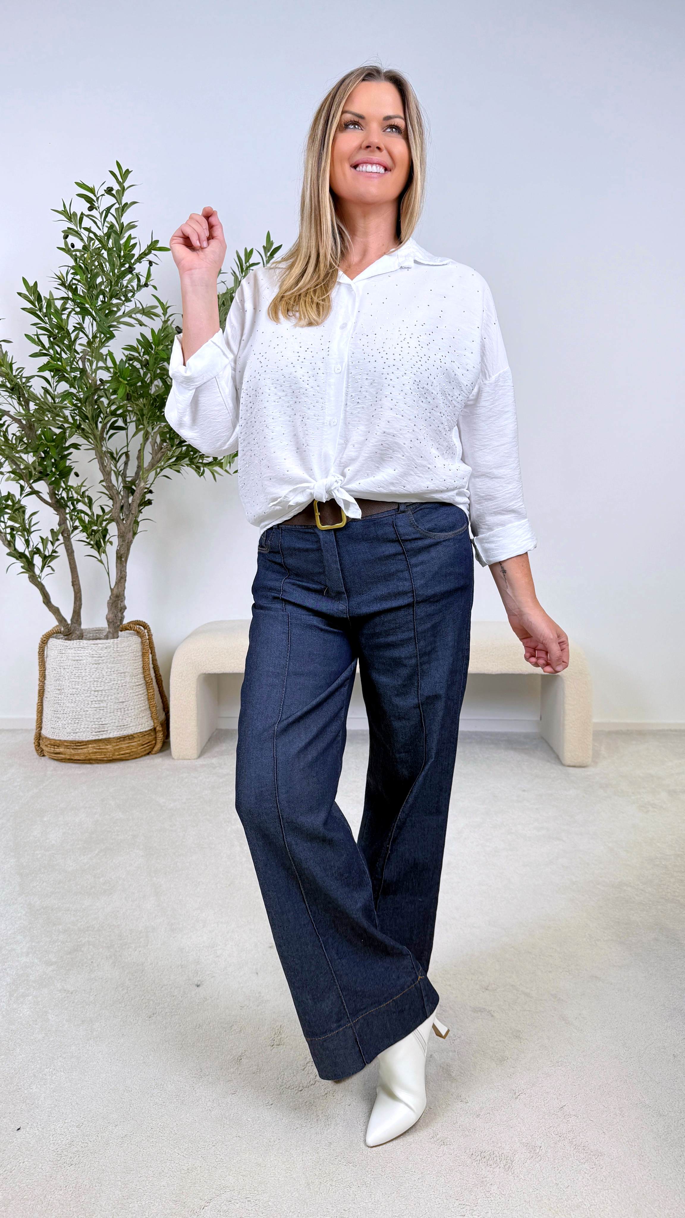 Bluse Glitterrain *Weiß*