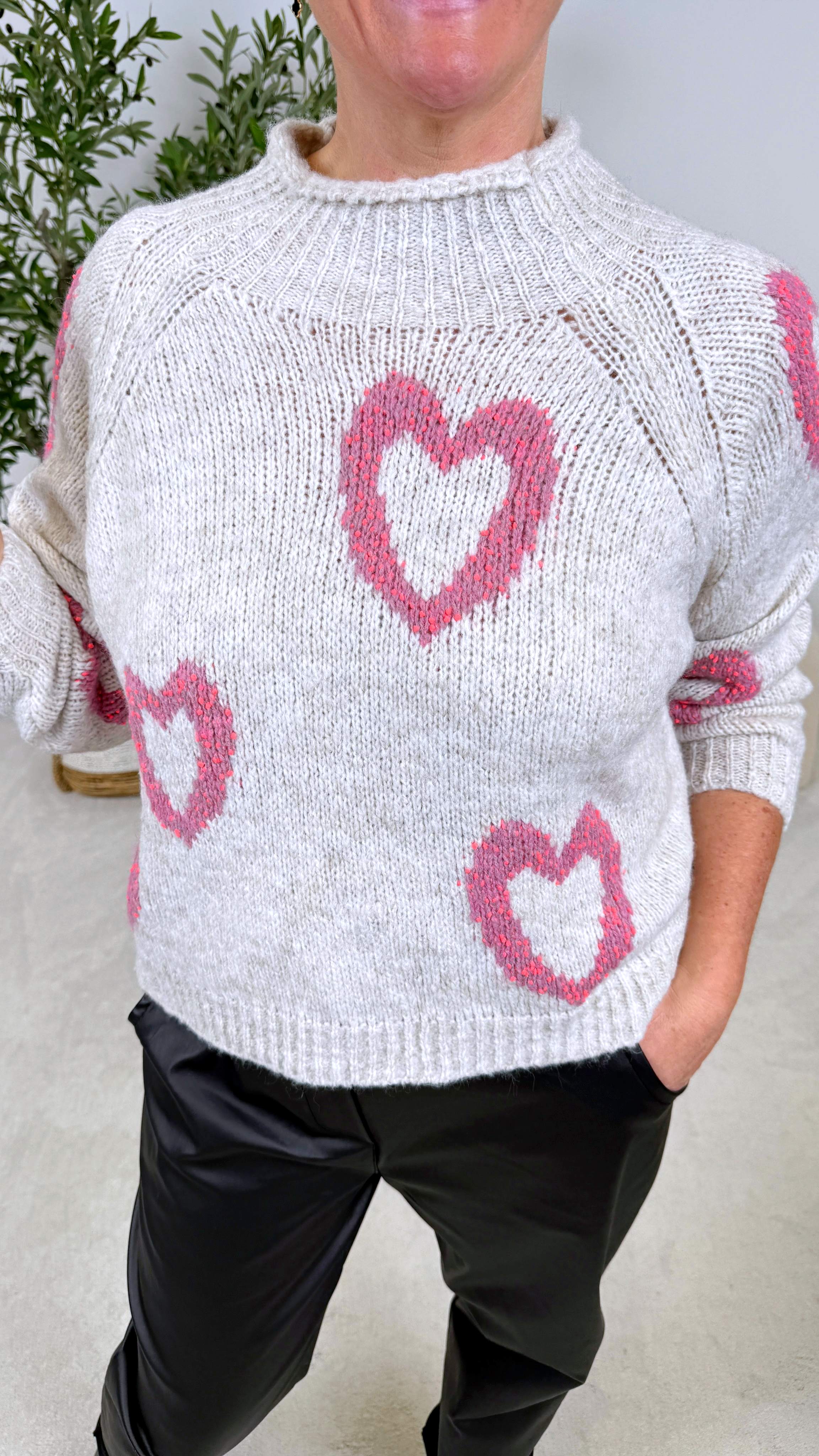 Pullover Heart Affair *Creme/Rosa*