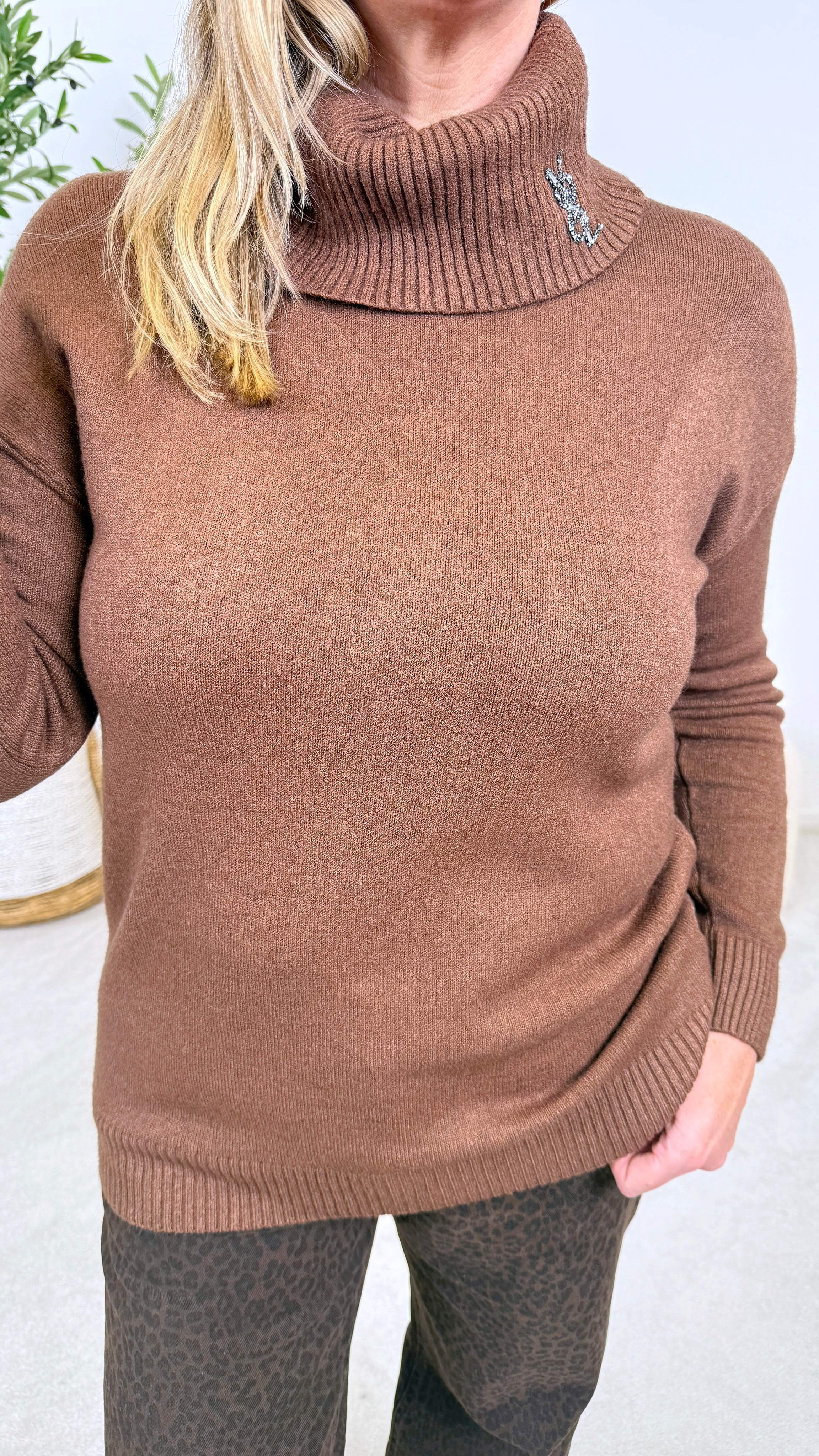 Rollkragenpullover Rhea Luxe *Schoko*