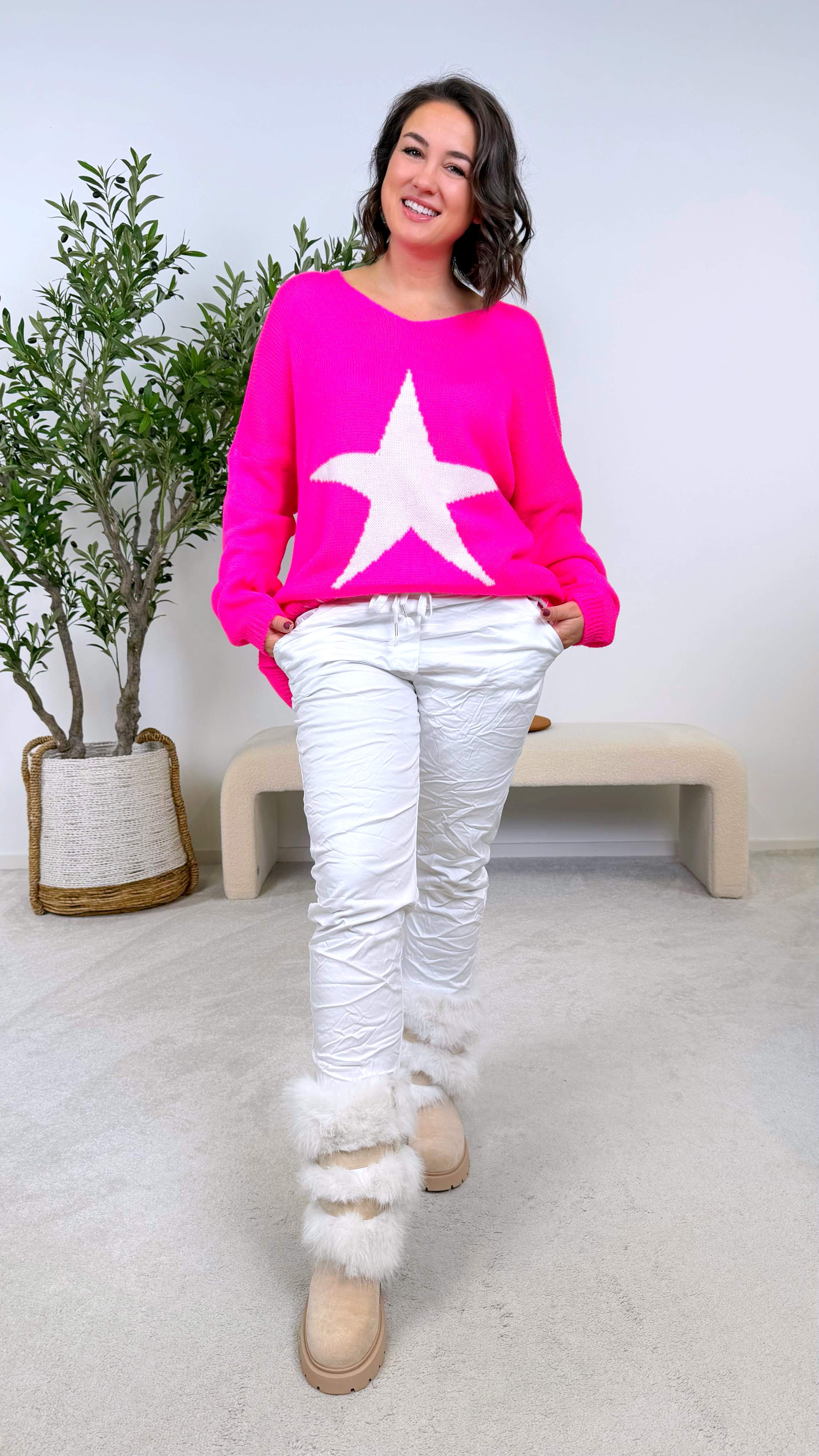 Pullover Like A Star *Neon-Pink*