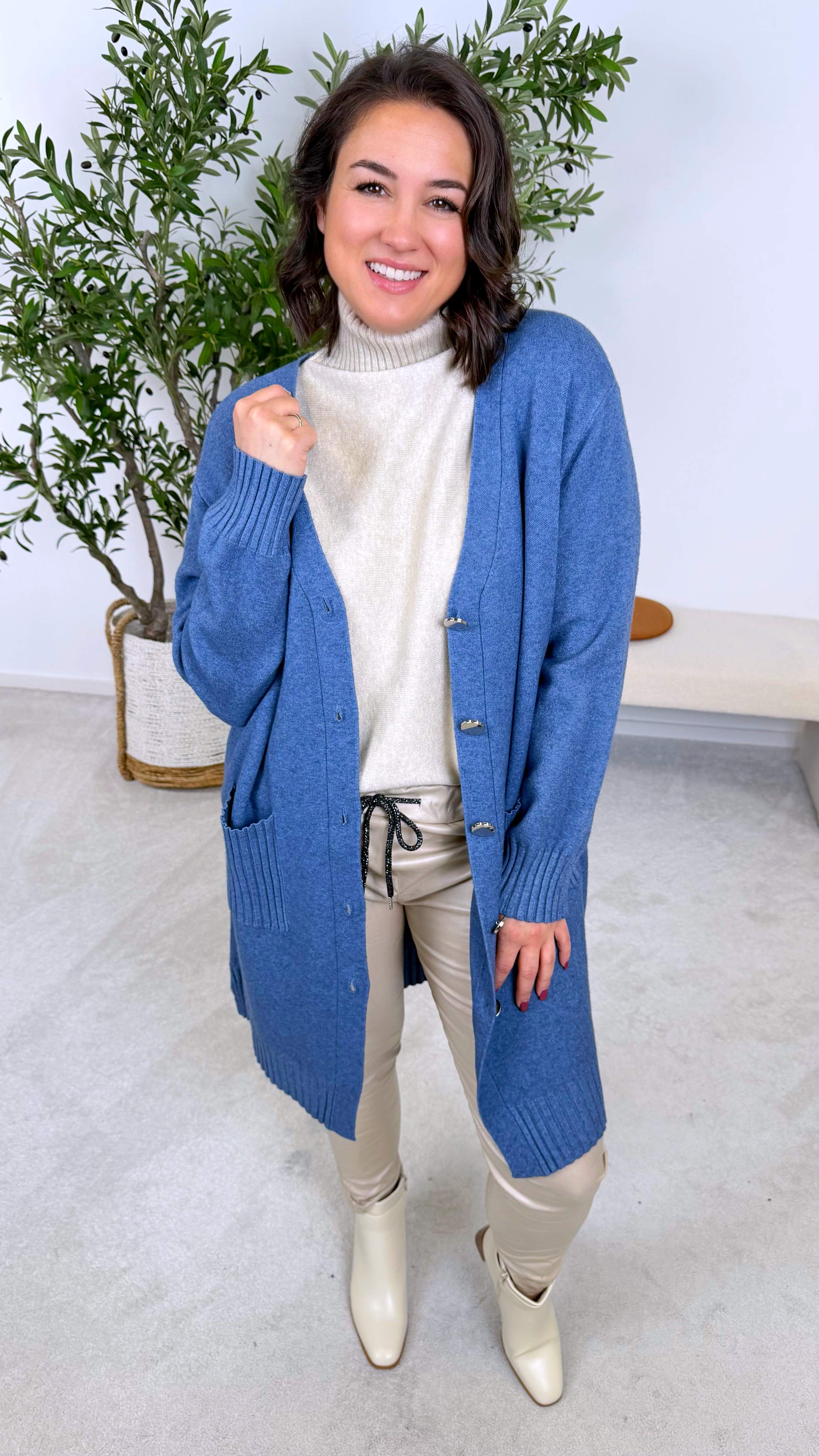 Strickjacke Calm & Cozy *Jeansblau*