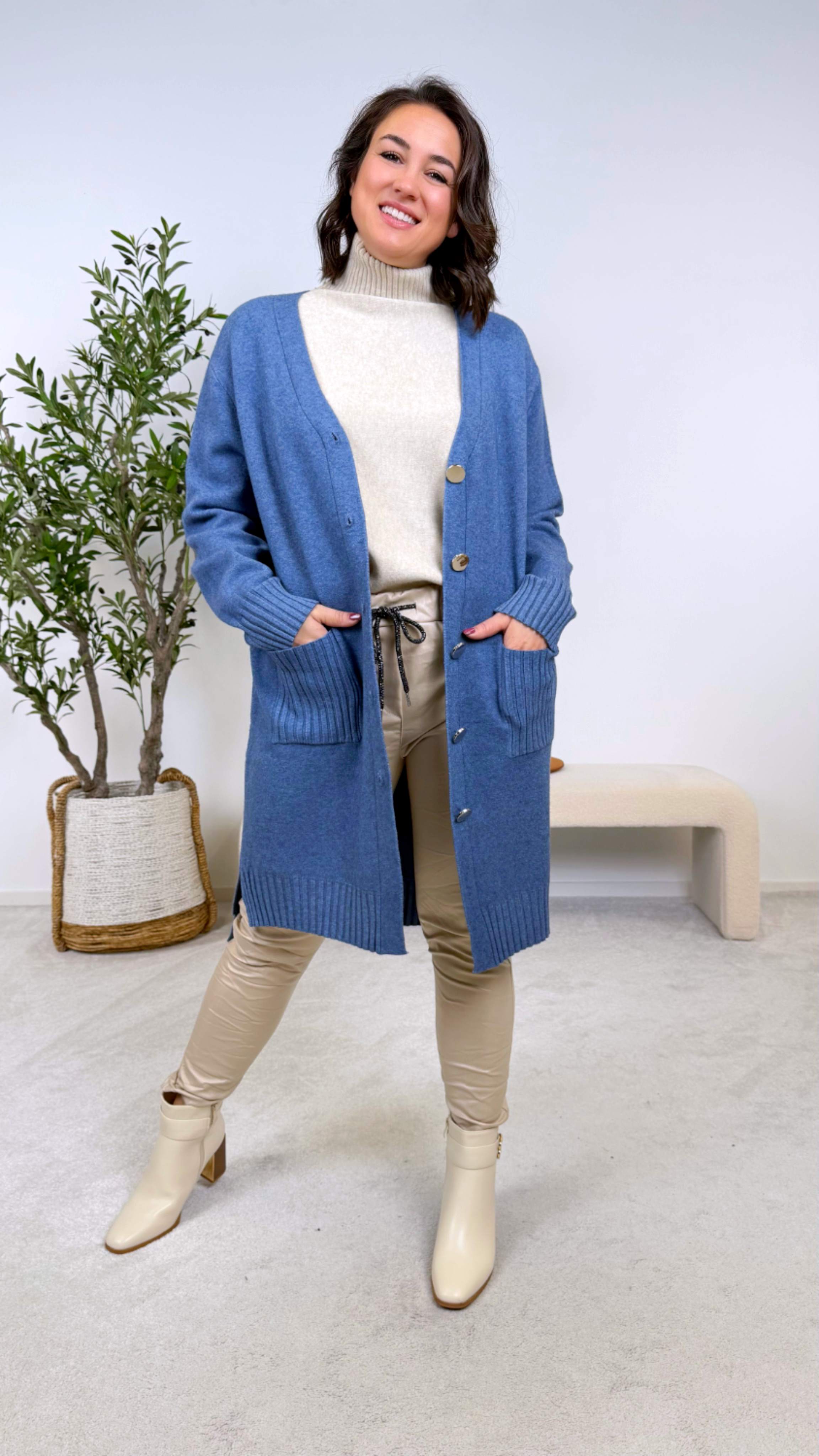 Strickjacke Calm & Cozy *Jeansblau*