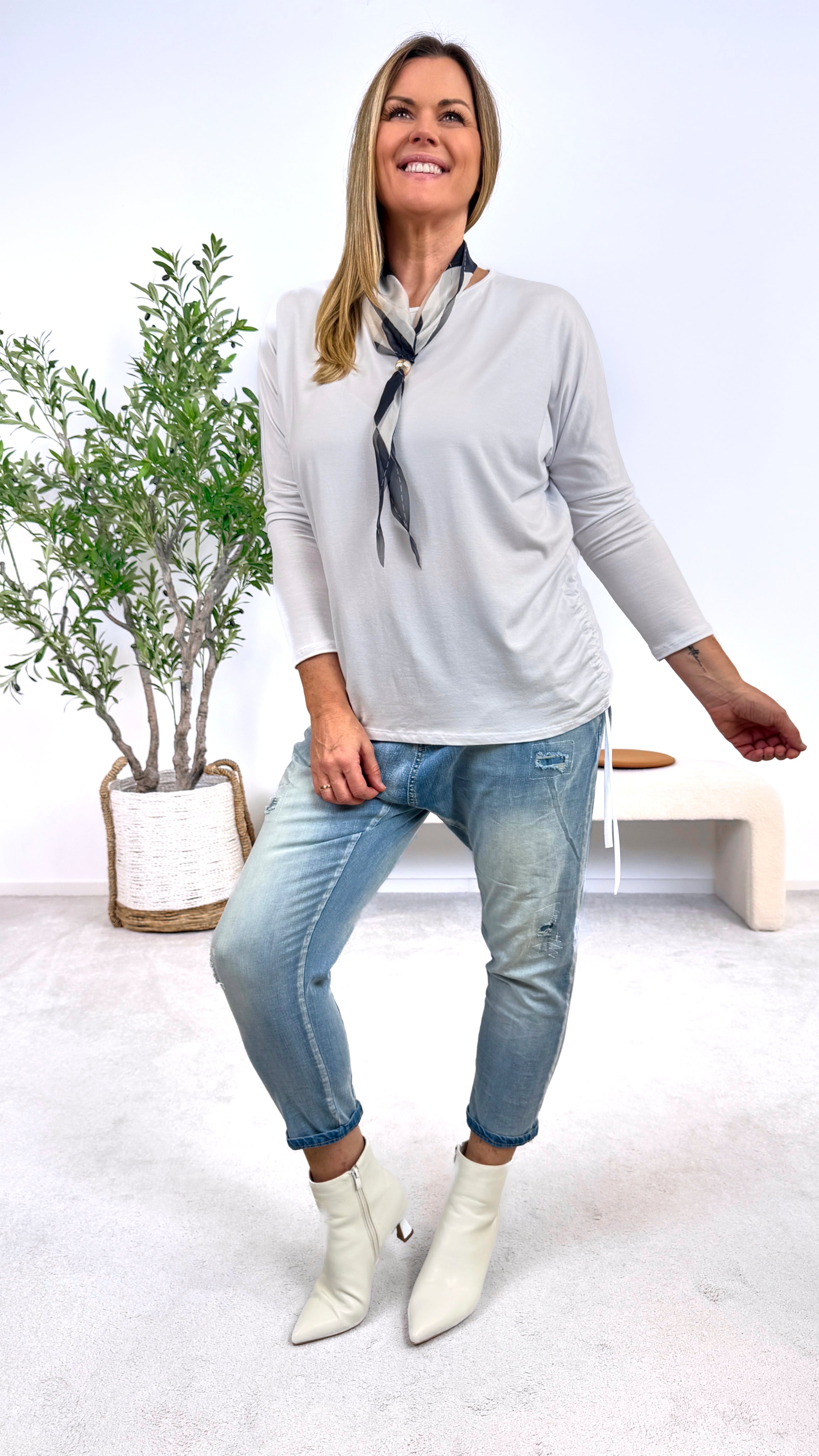 Langarmshirt Casual Grace *Weiß*