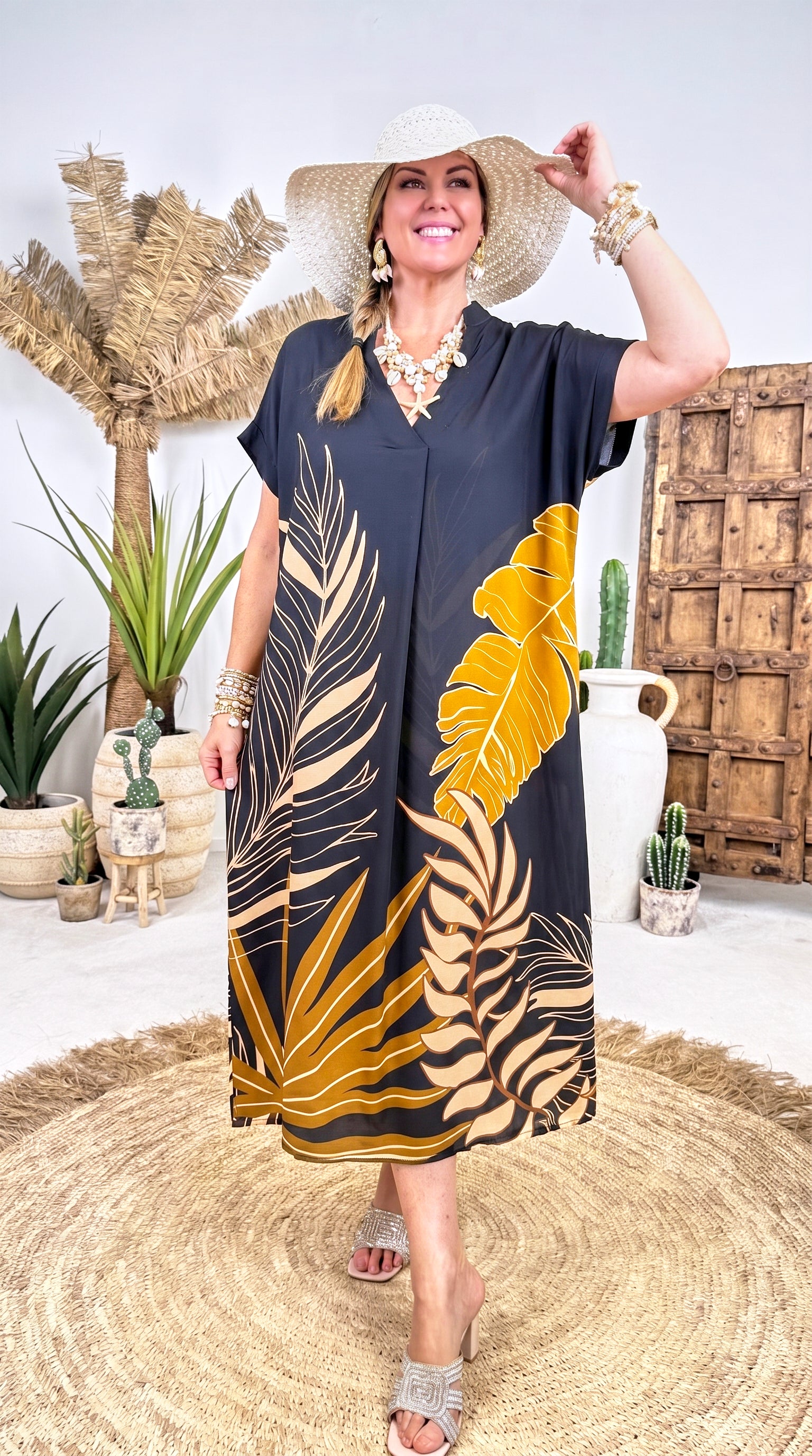 Kleid Calypso Leaf *Schwarz*