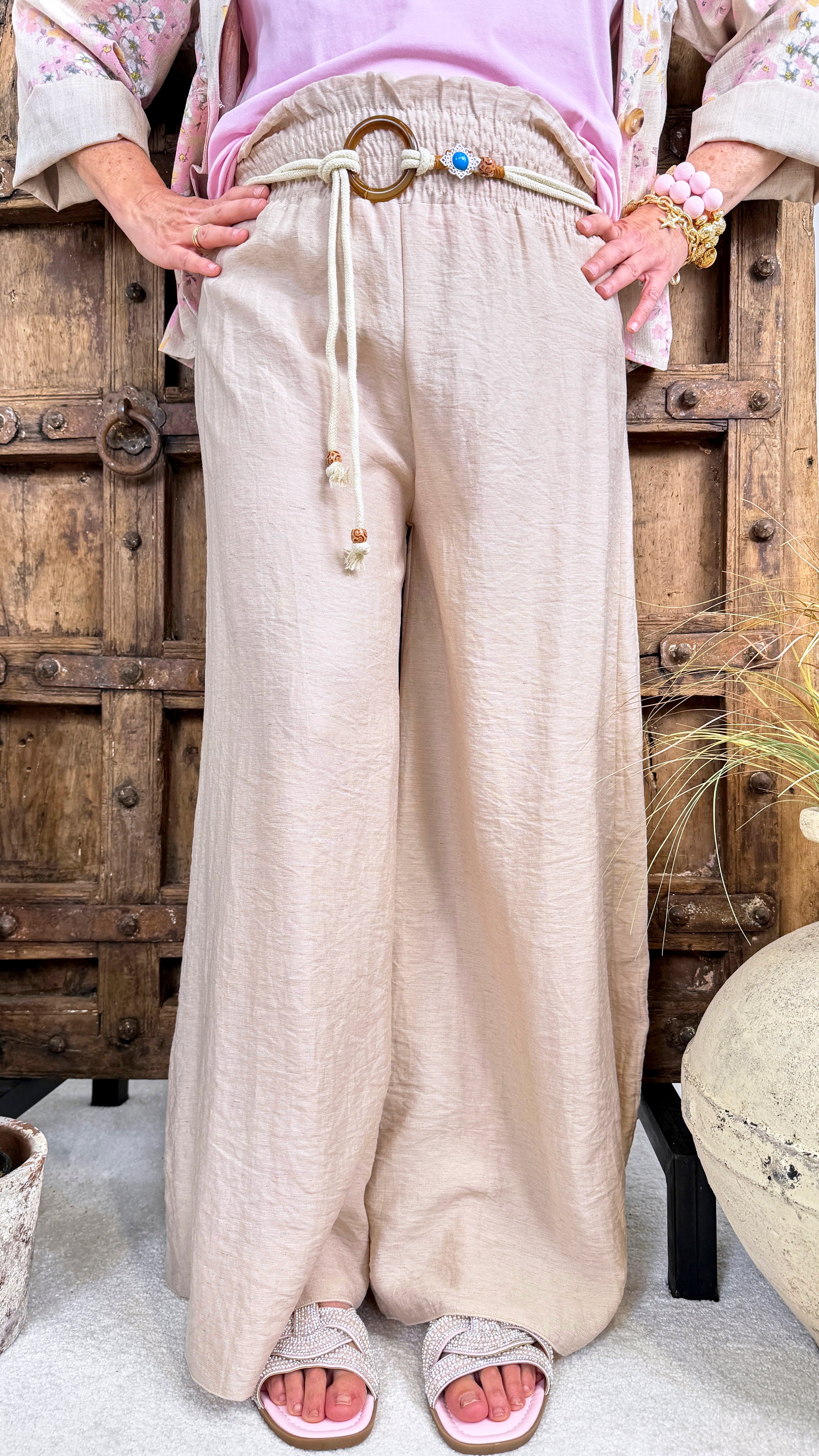 Weite Hose Boho Sand *Beige*