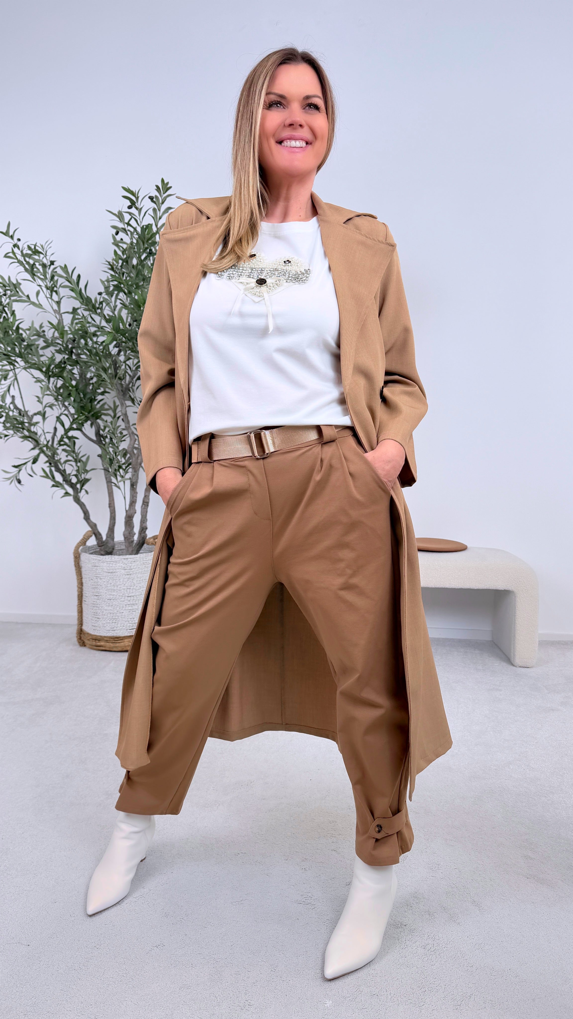 Dünner Trenchcoat Femme Authority *Camel*