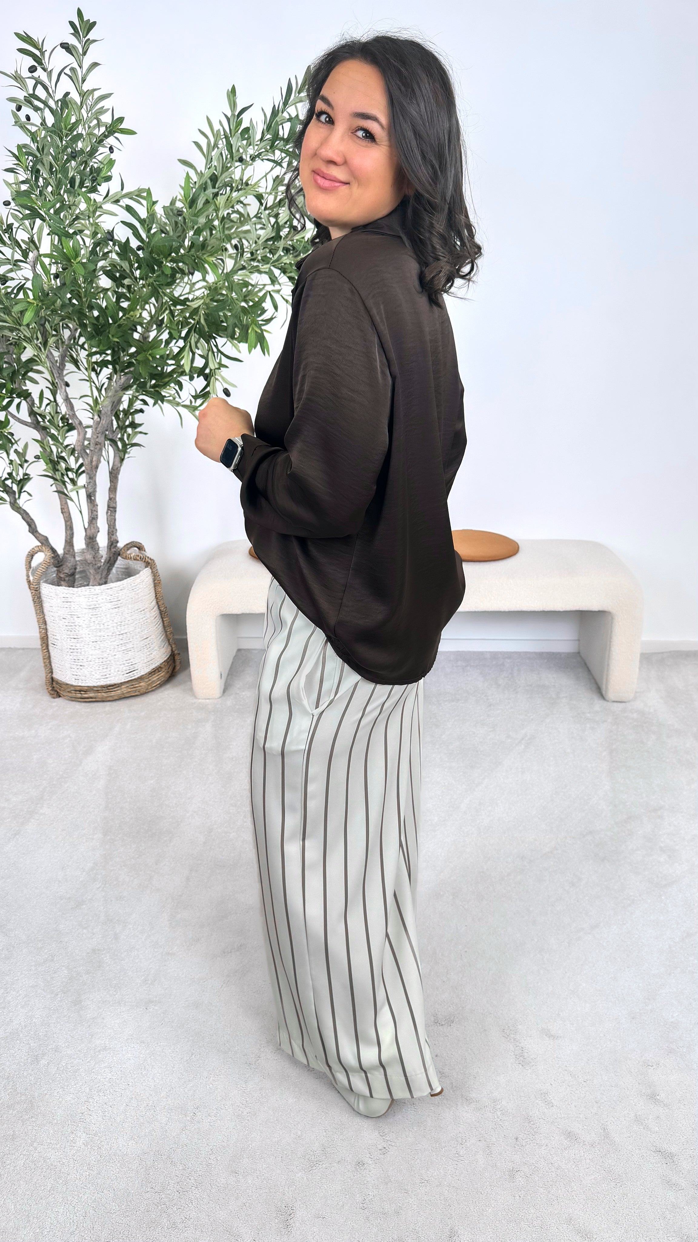 Bluse Glossy Glow *Schoko*