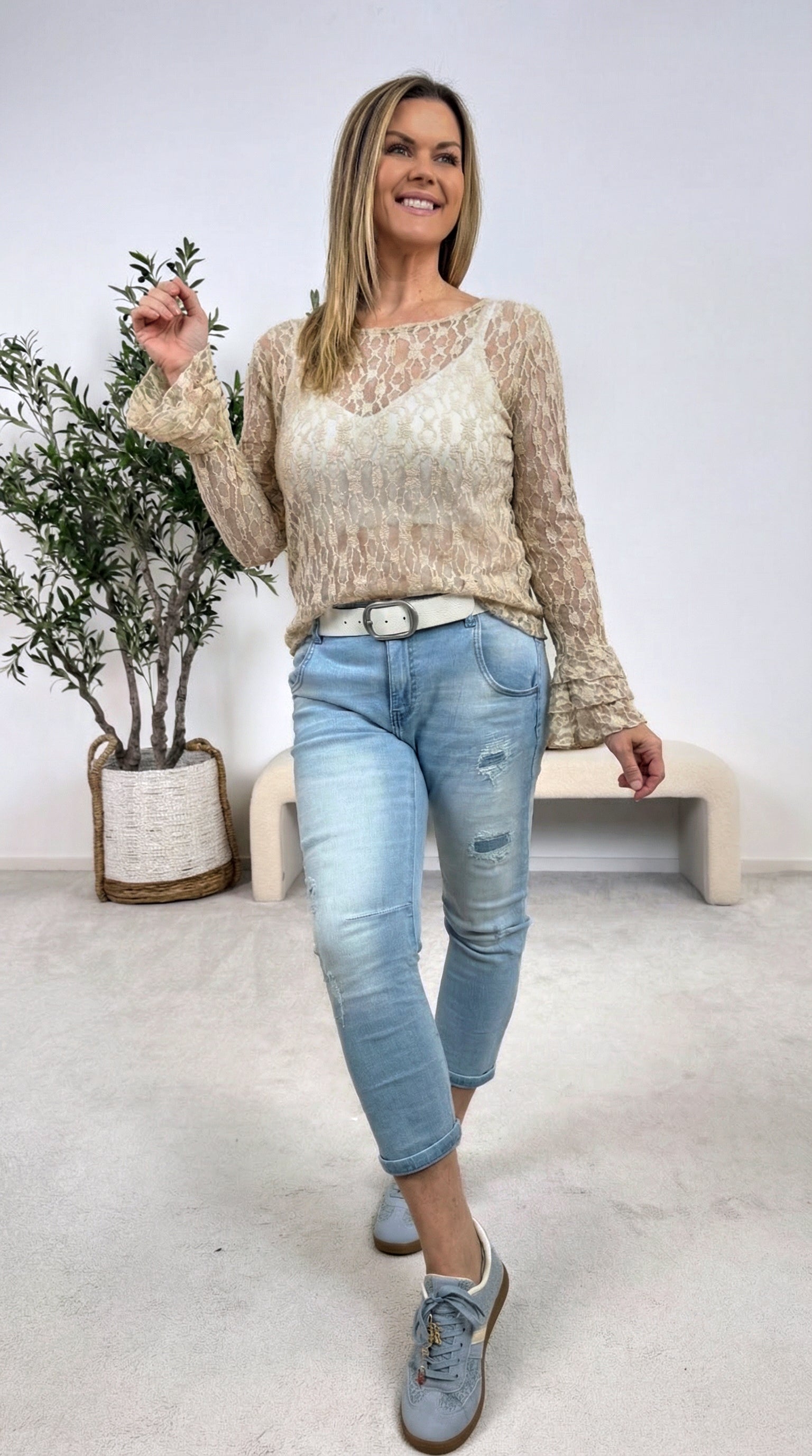 Spitzenshirt Lady Creamy *Creme* (Lieferbar ab 06.02.26)