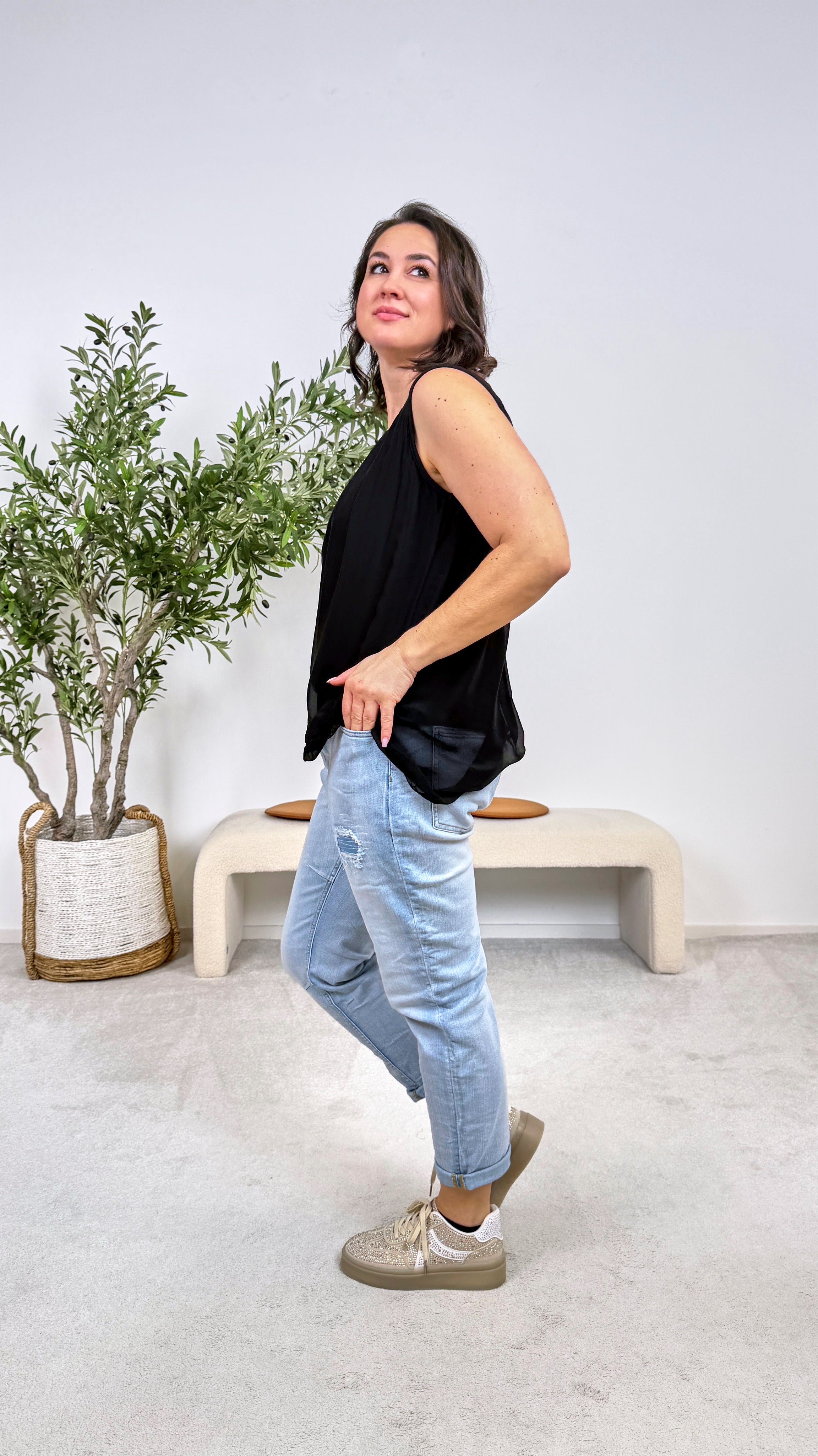 Seidentop Rosabella *Schwarz*