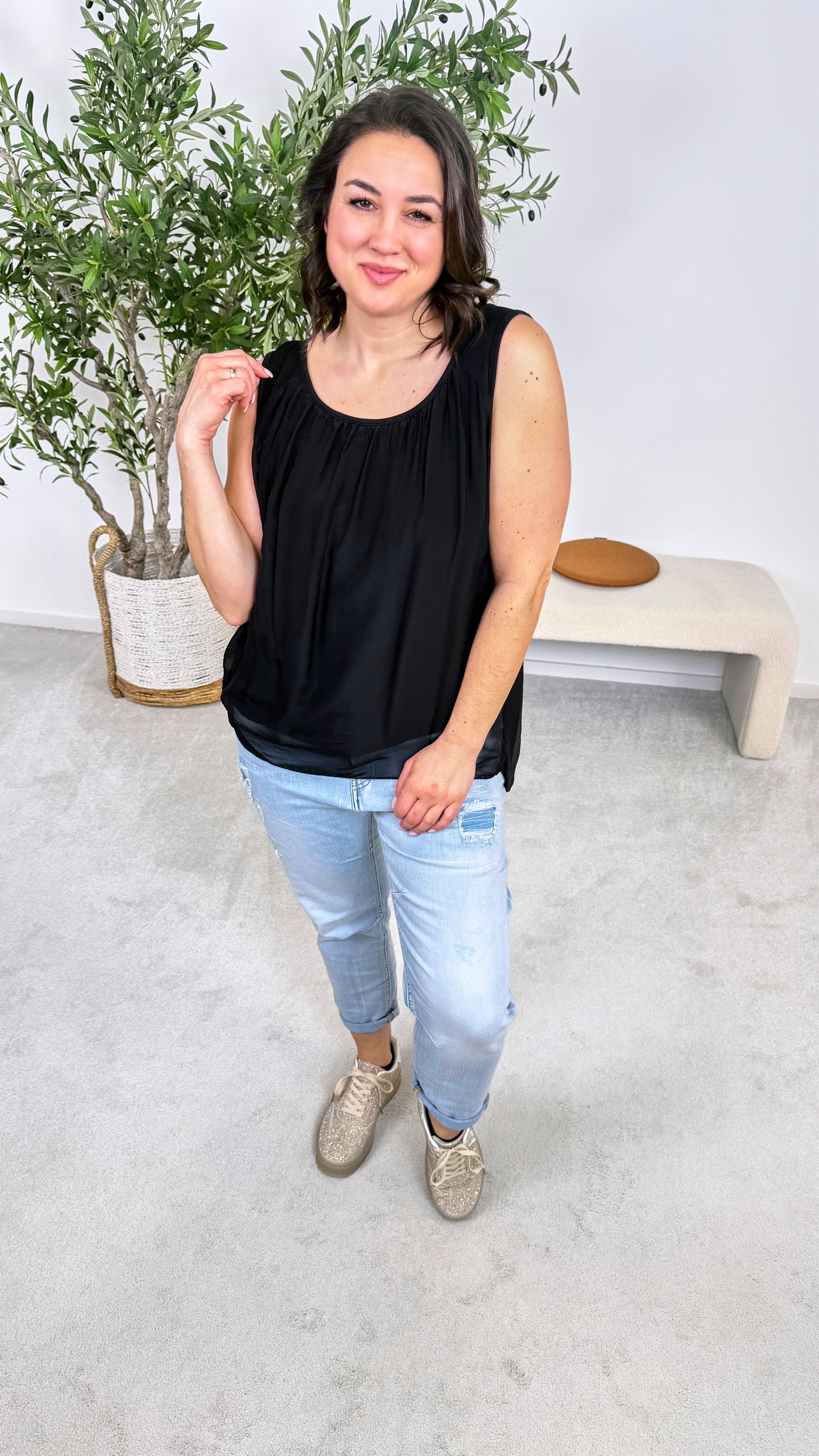 Seidentop Rosabella *Schwarz*