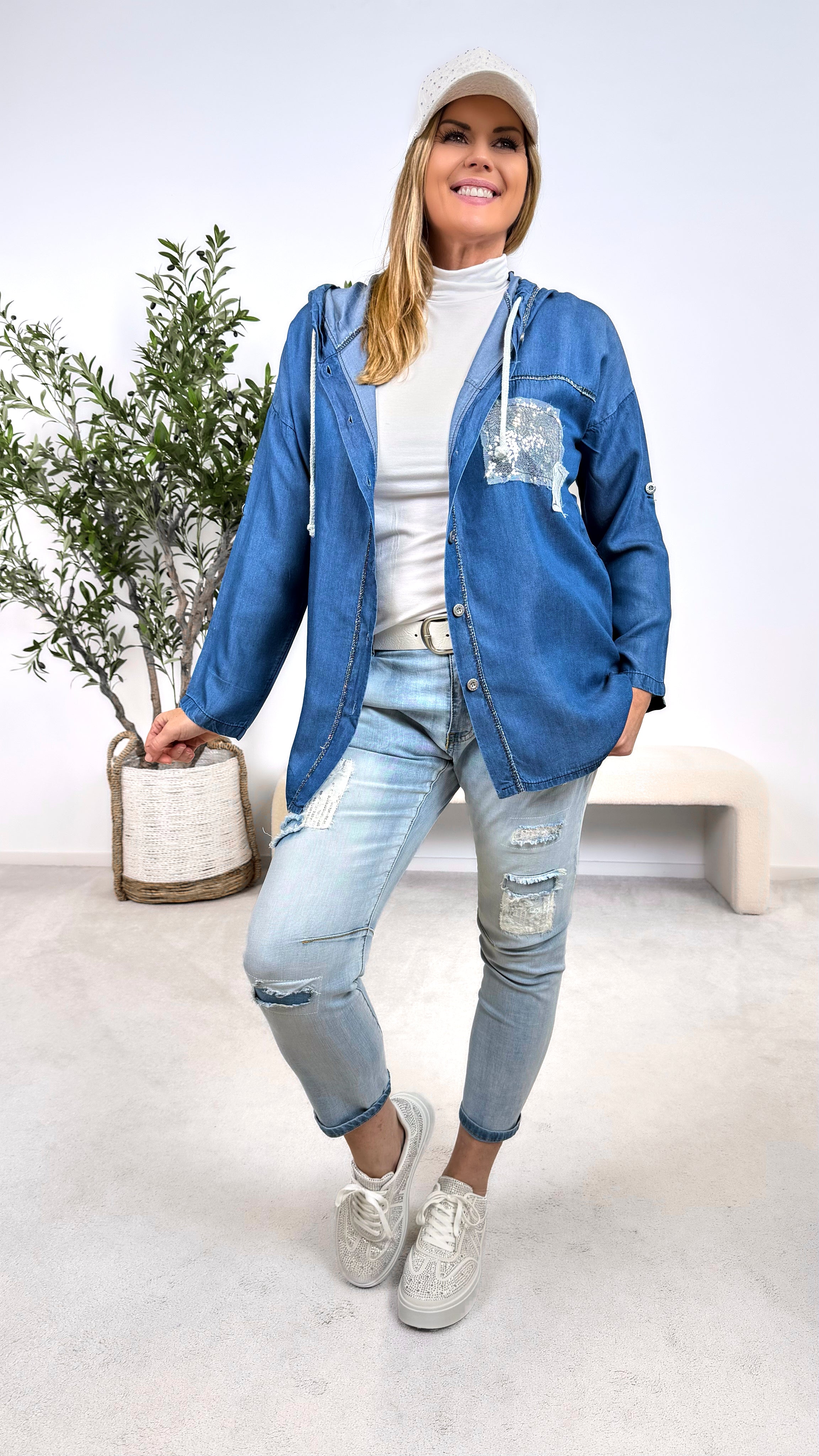 Bluse Power Girl *Dunkelblau*