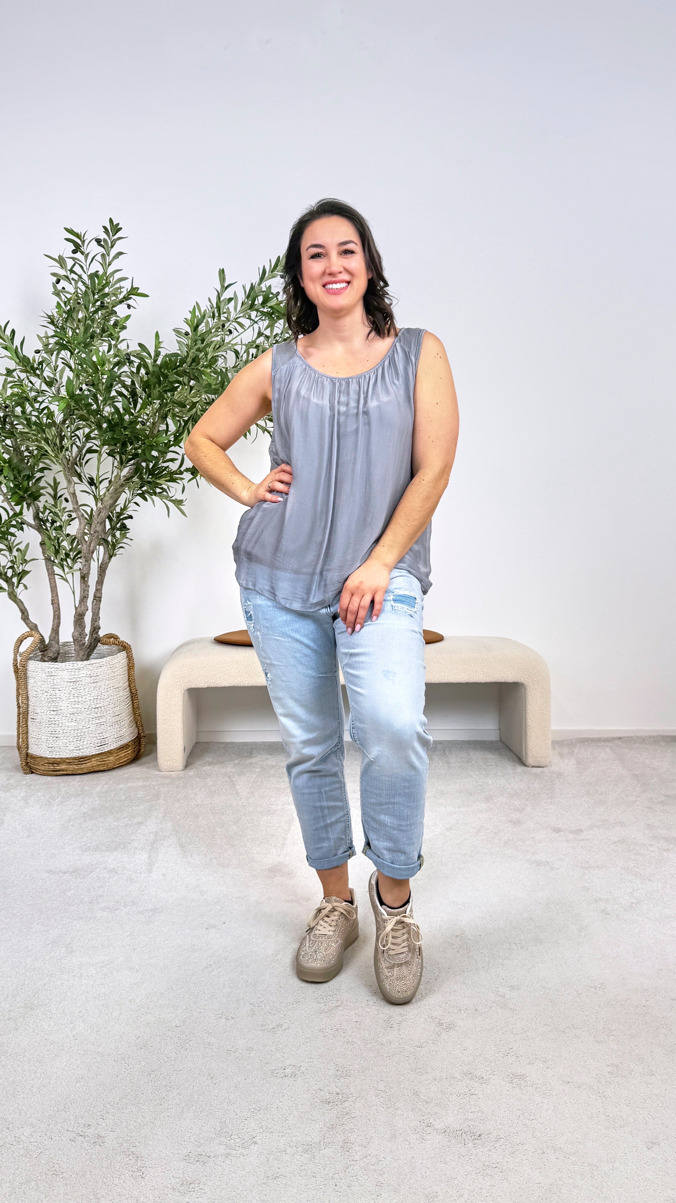 Seidentop Rosabella *Grau*