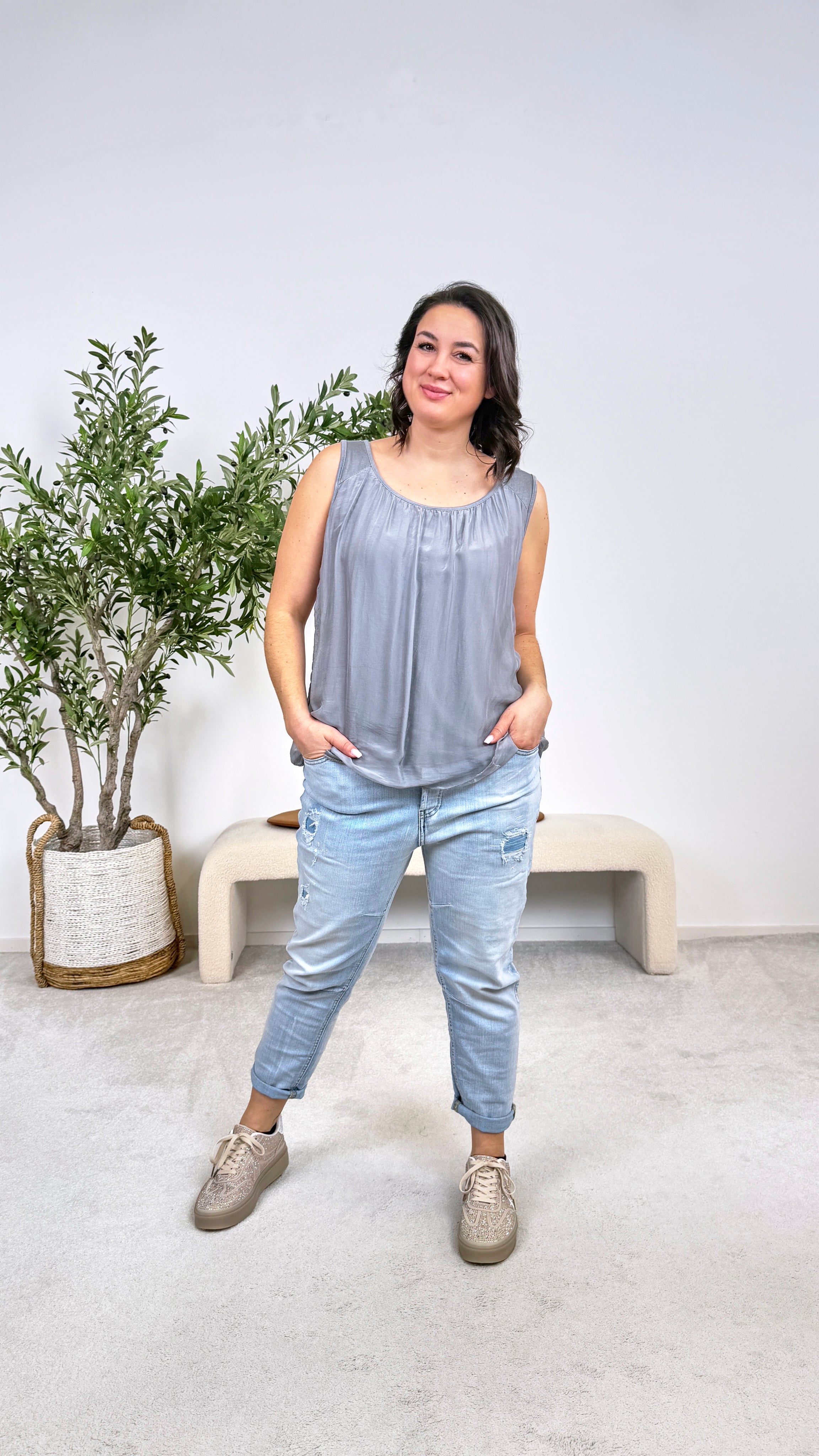 Seidentop Rosabella *Grau*