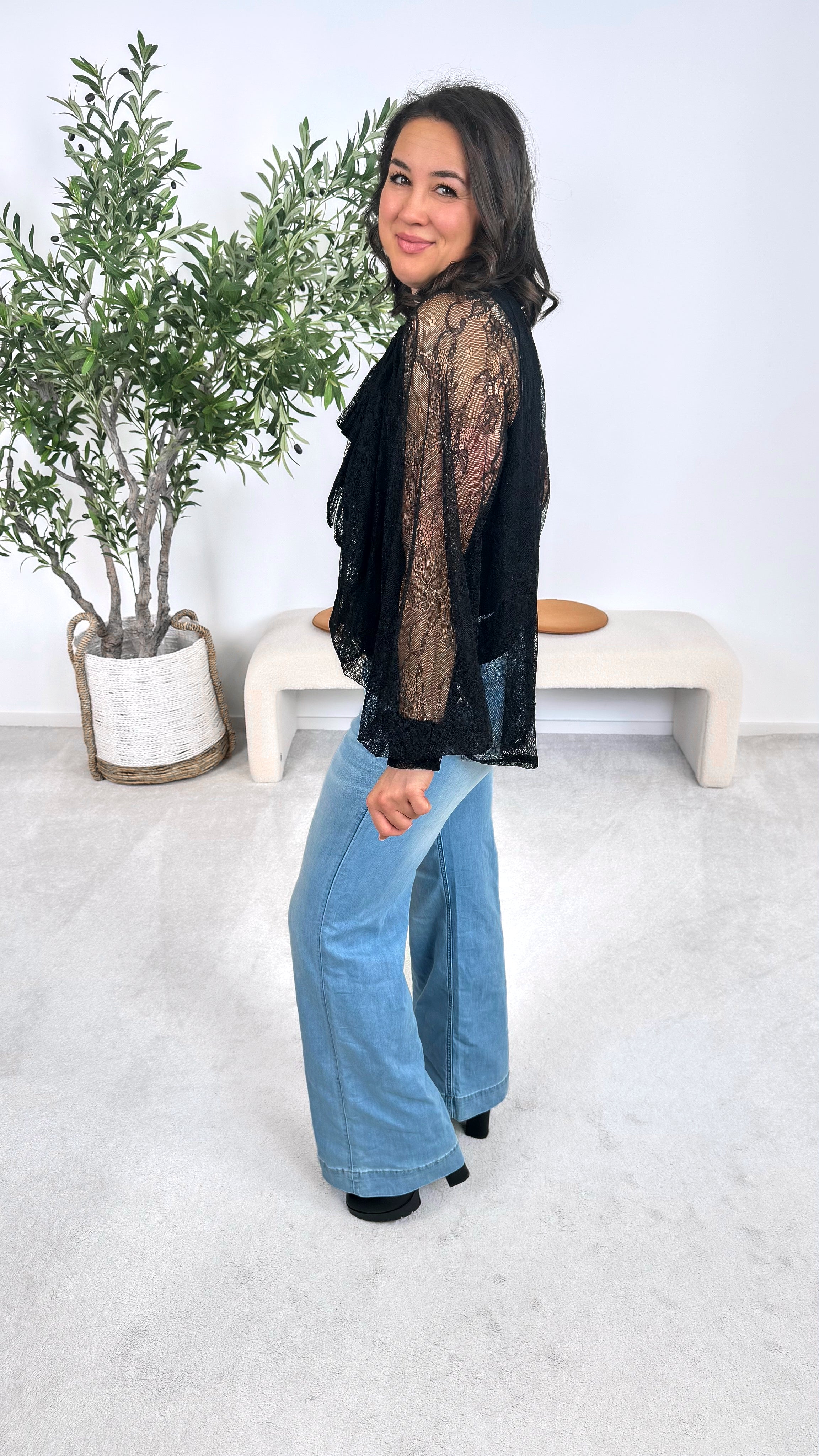 Bluse Romantic Overlay *Schwarz*