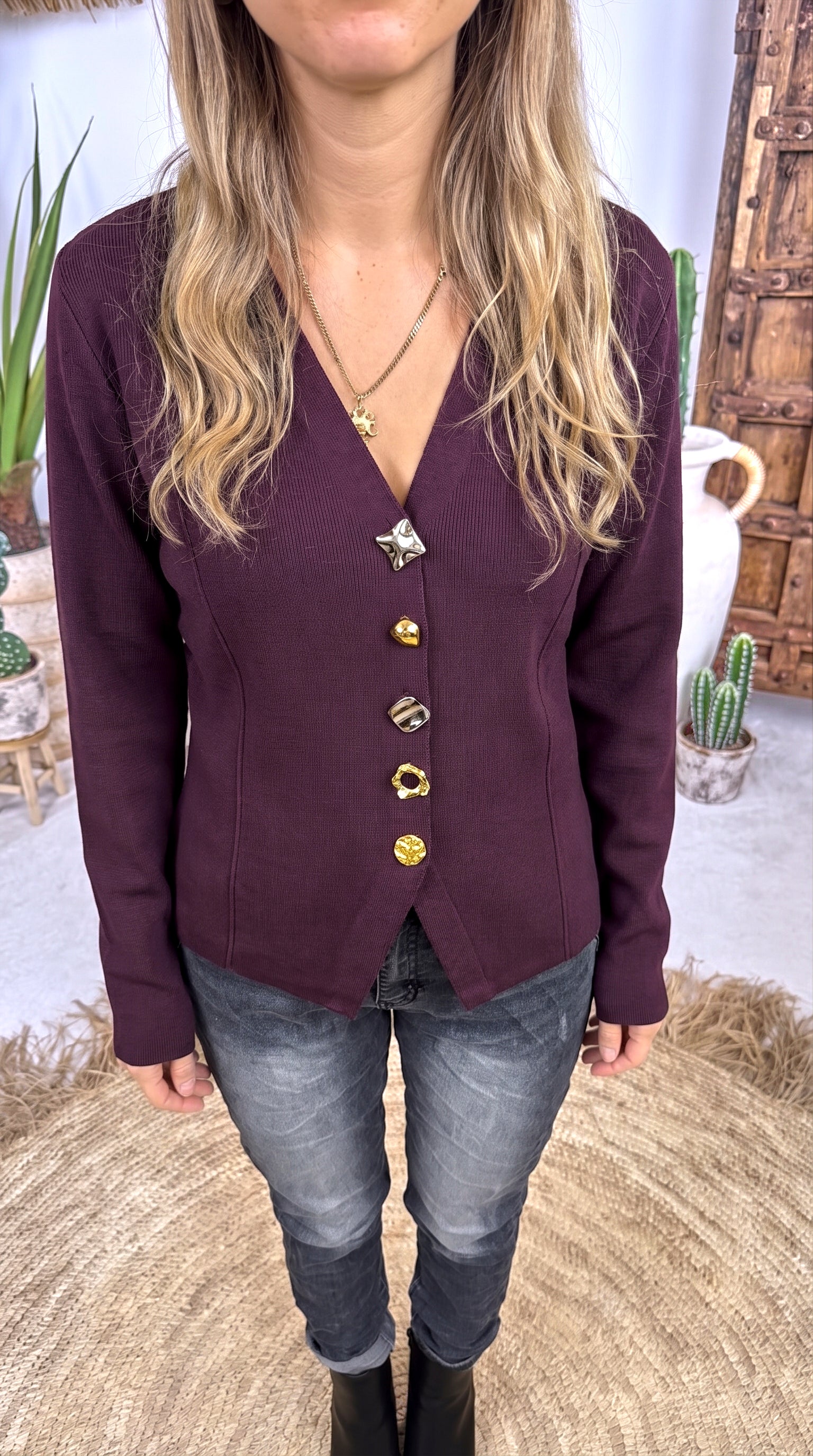 Strick-Cardigan Orinthia *Bordeaux*