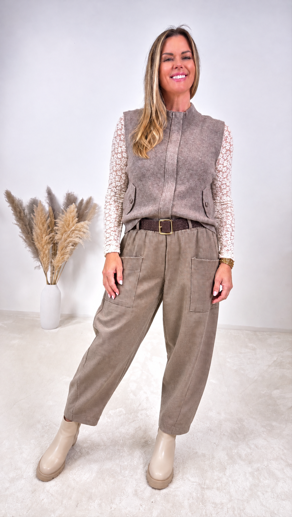 Hose Houndstooth *Taupe*