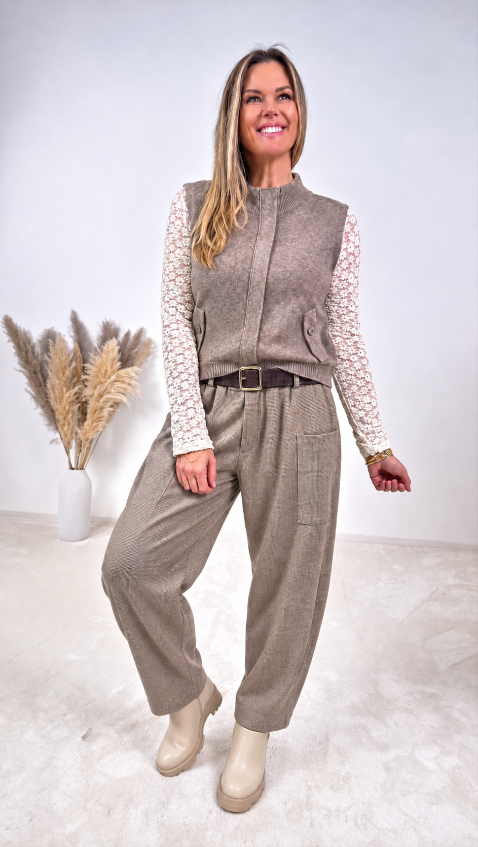 Hose Houndstooth *Taupe*