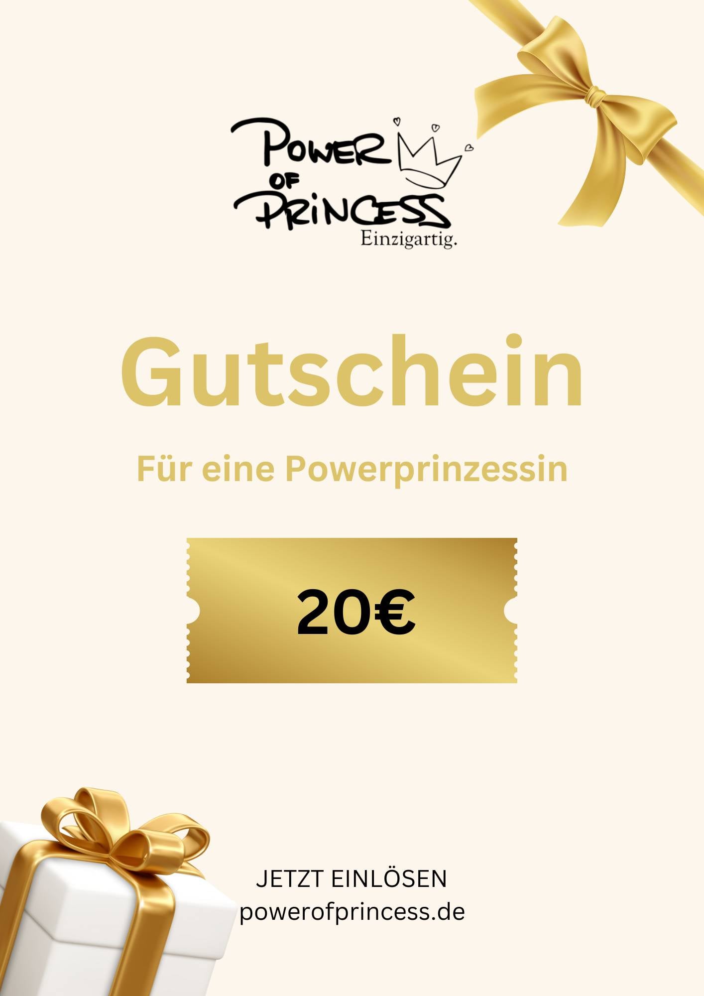 Geschenkgutschein Power of Princess 20 - 500 €