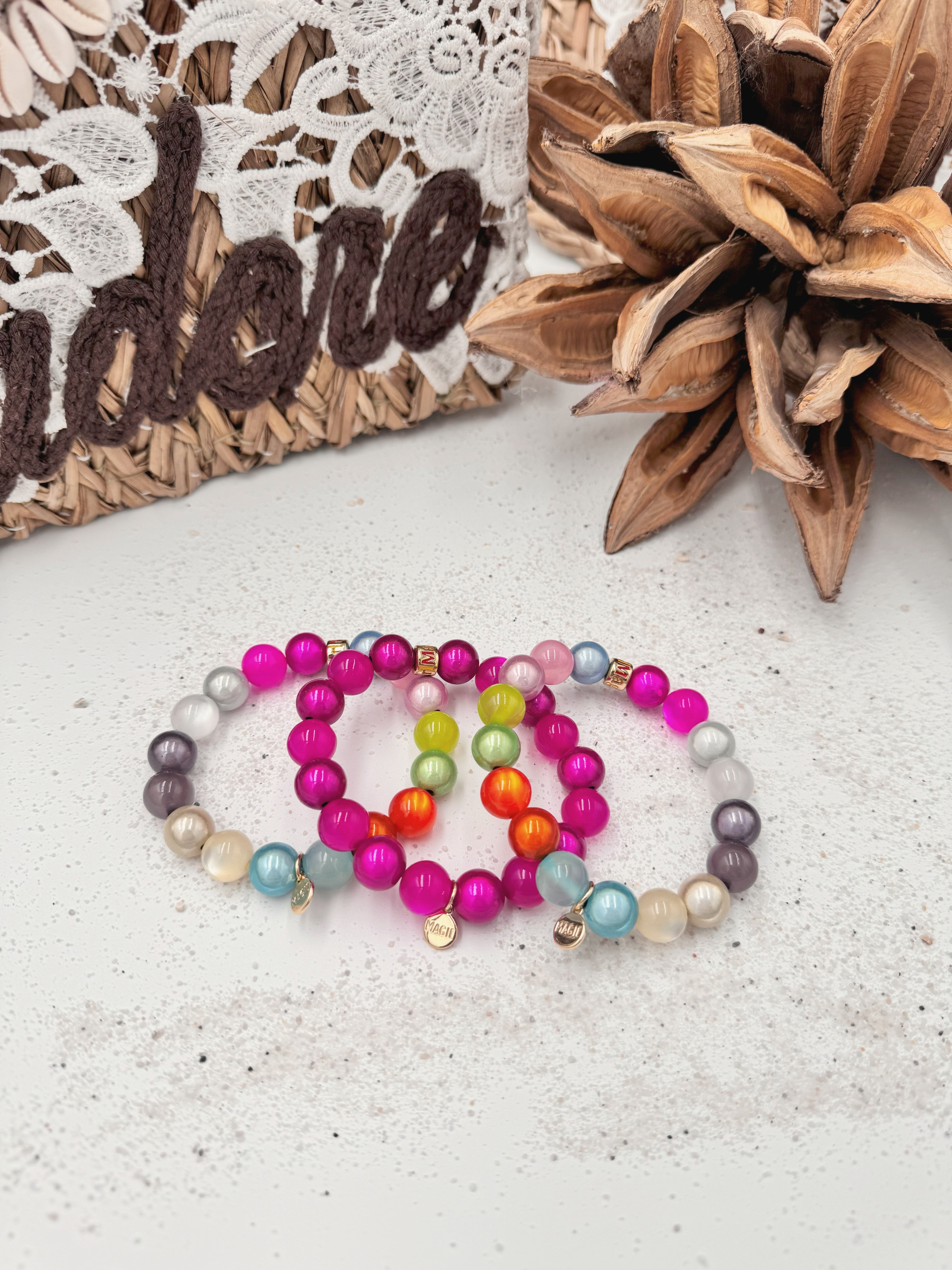 Magic Pearl Bead Bracelet Iced Rainbow