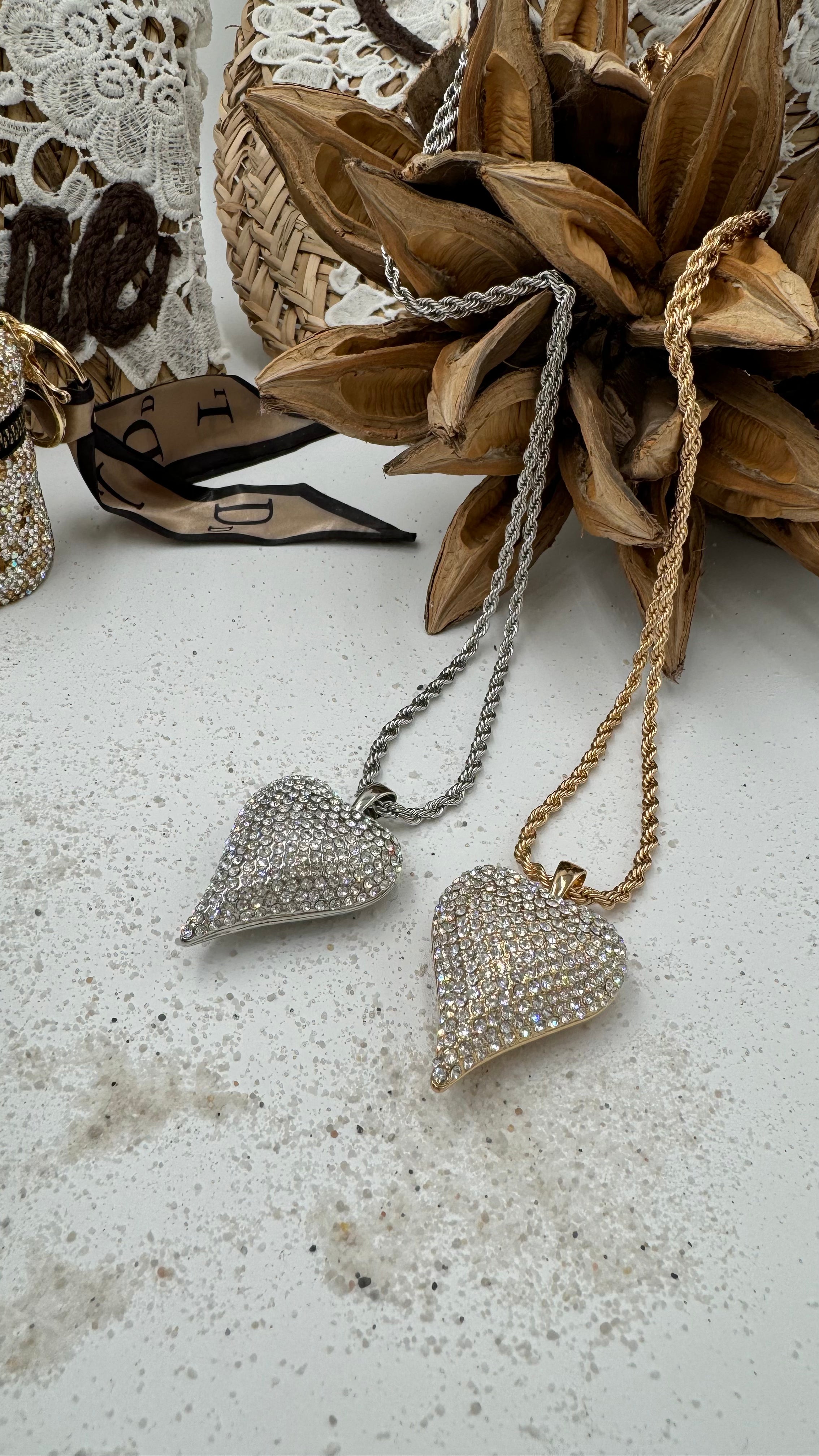 Diamond Heart Necklace (2 colors)