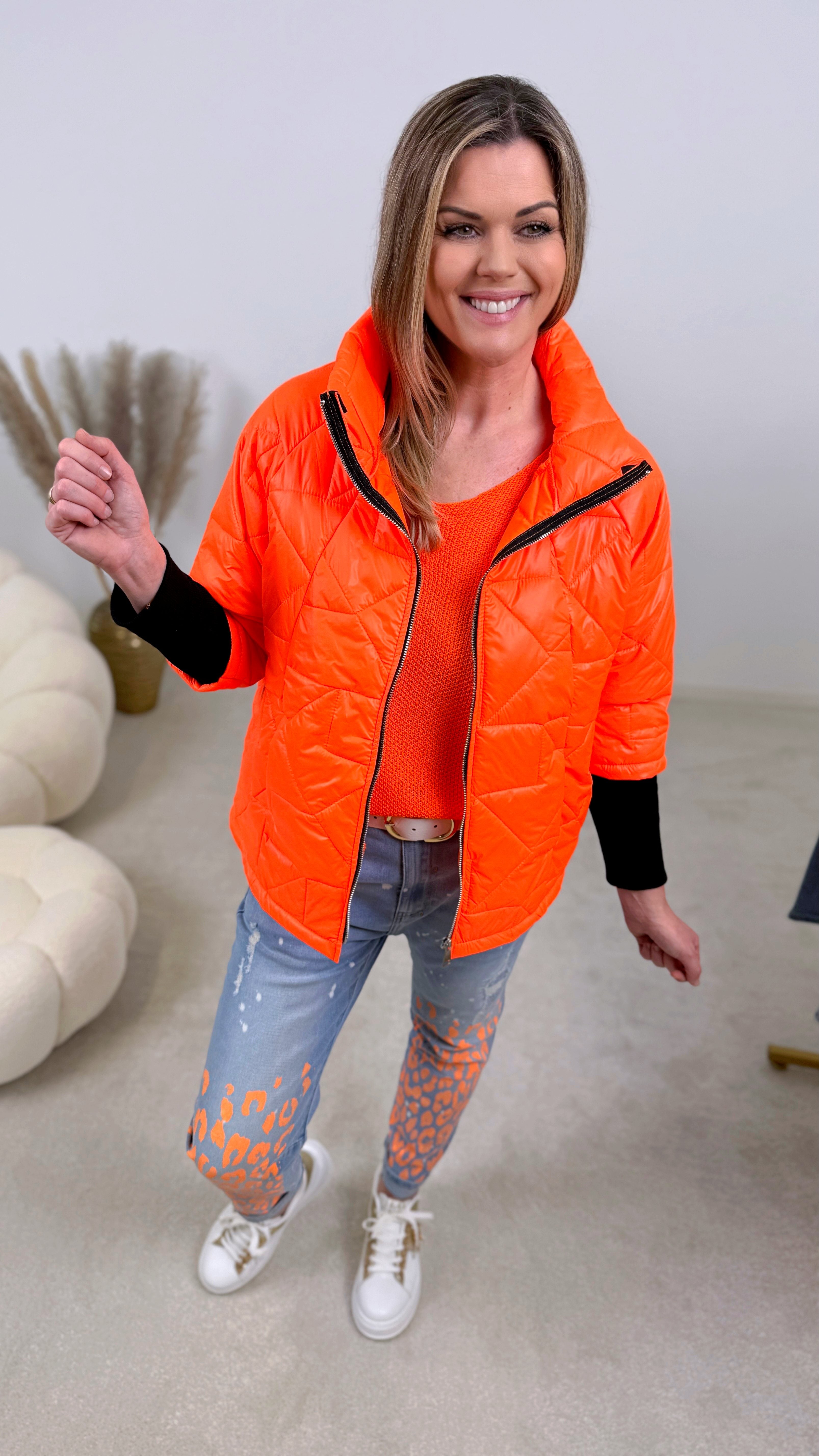 Dünne Steppjacke Nia *Neon-Orange* Lieferbar ab 07.02.2025