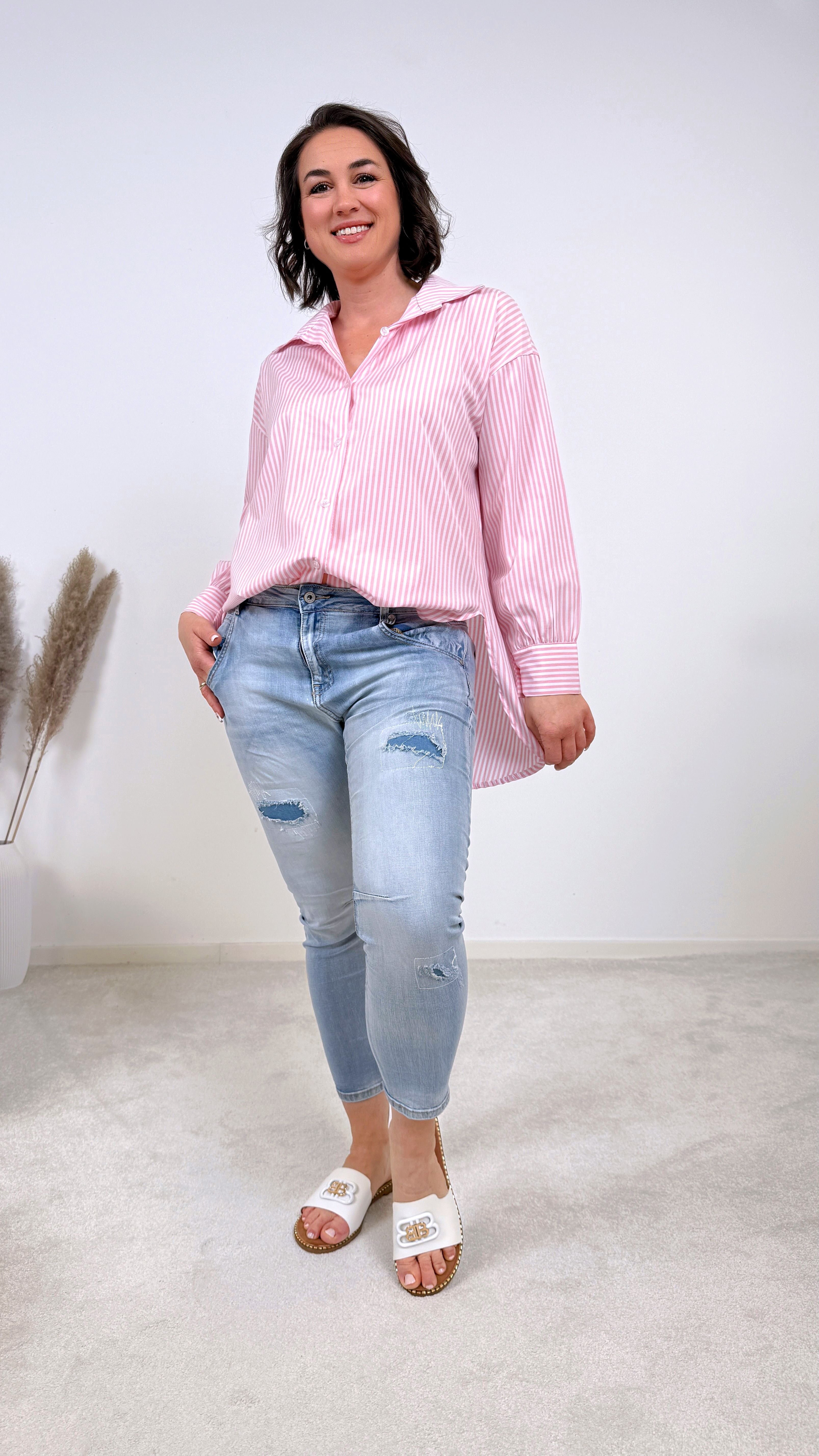 Oversized Bluse Azzurro *Rosa*