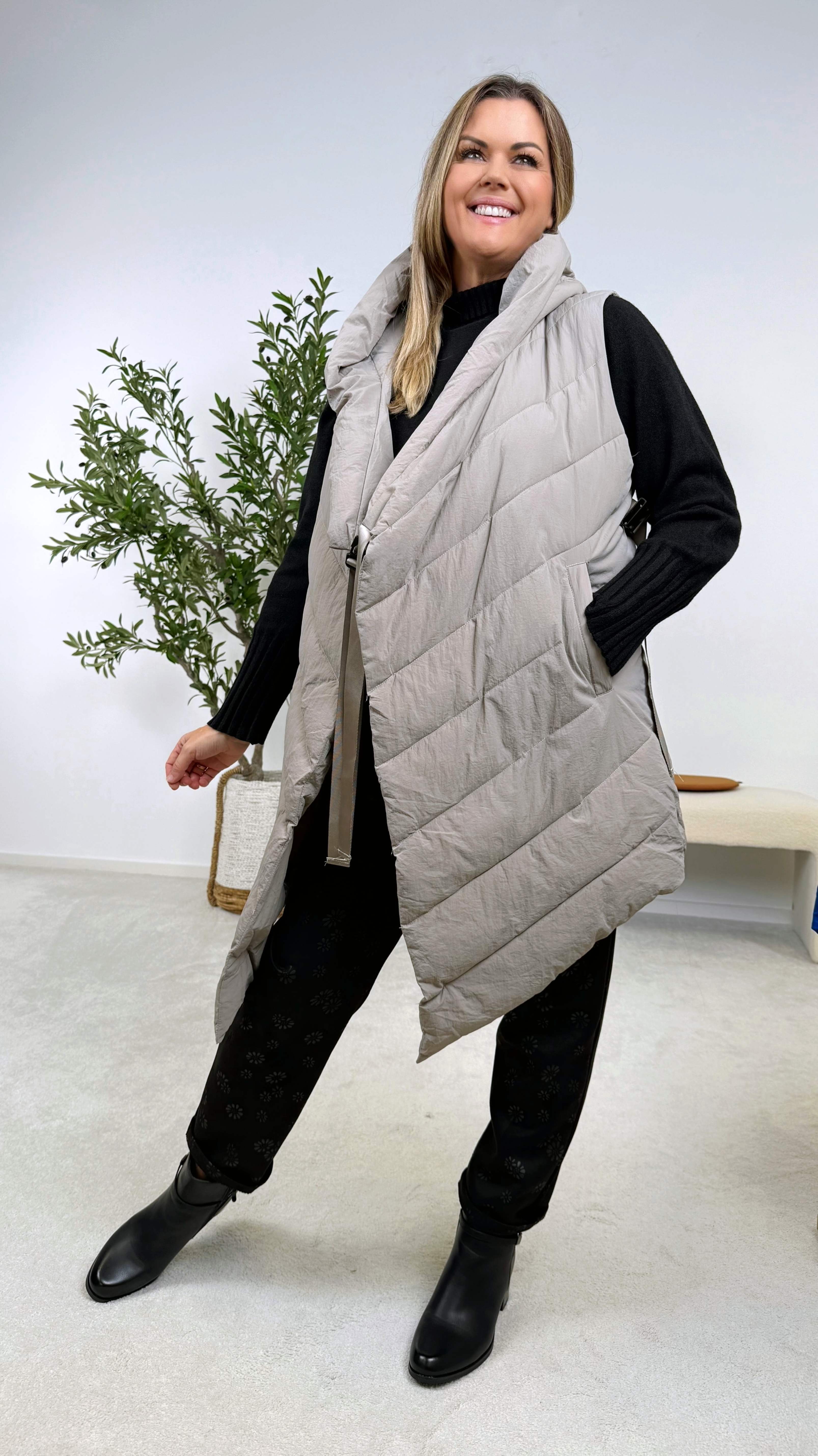 Steppweste Wrap & Warm *Taupe *