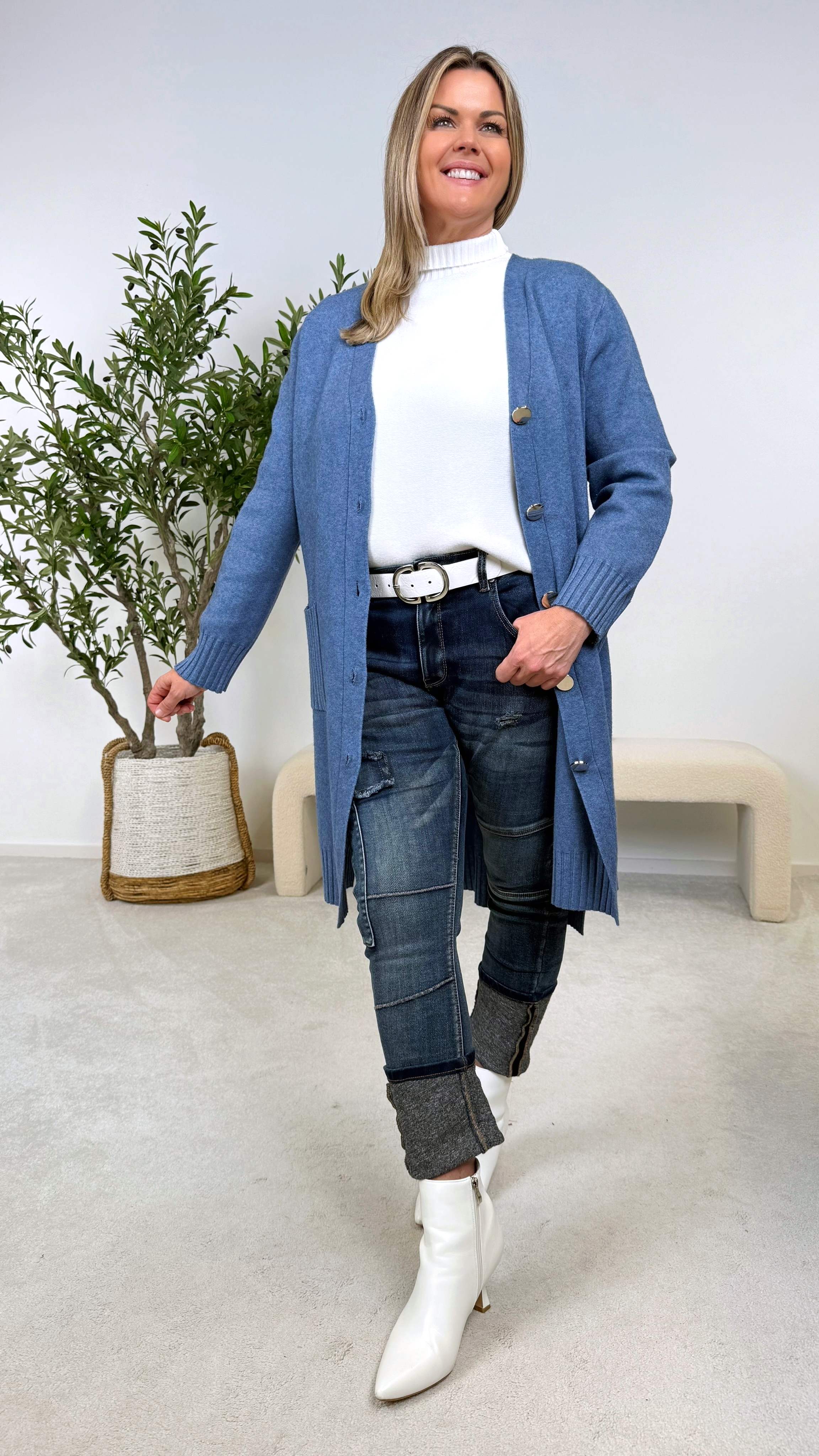 Strickjacke Calm & Cozy *Jeansblau* - Power of Princess