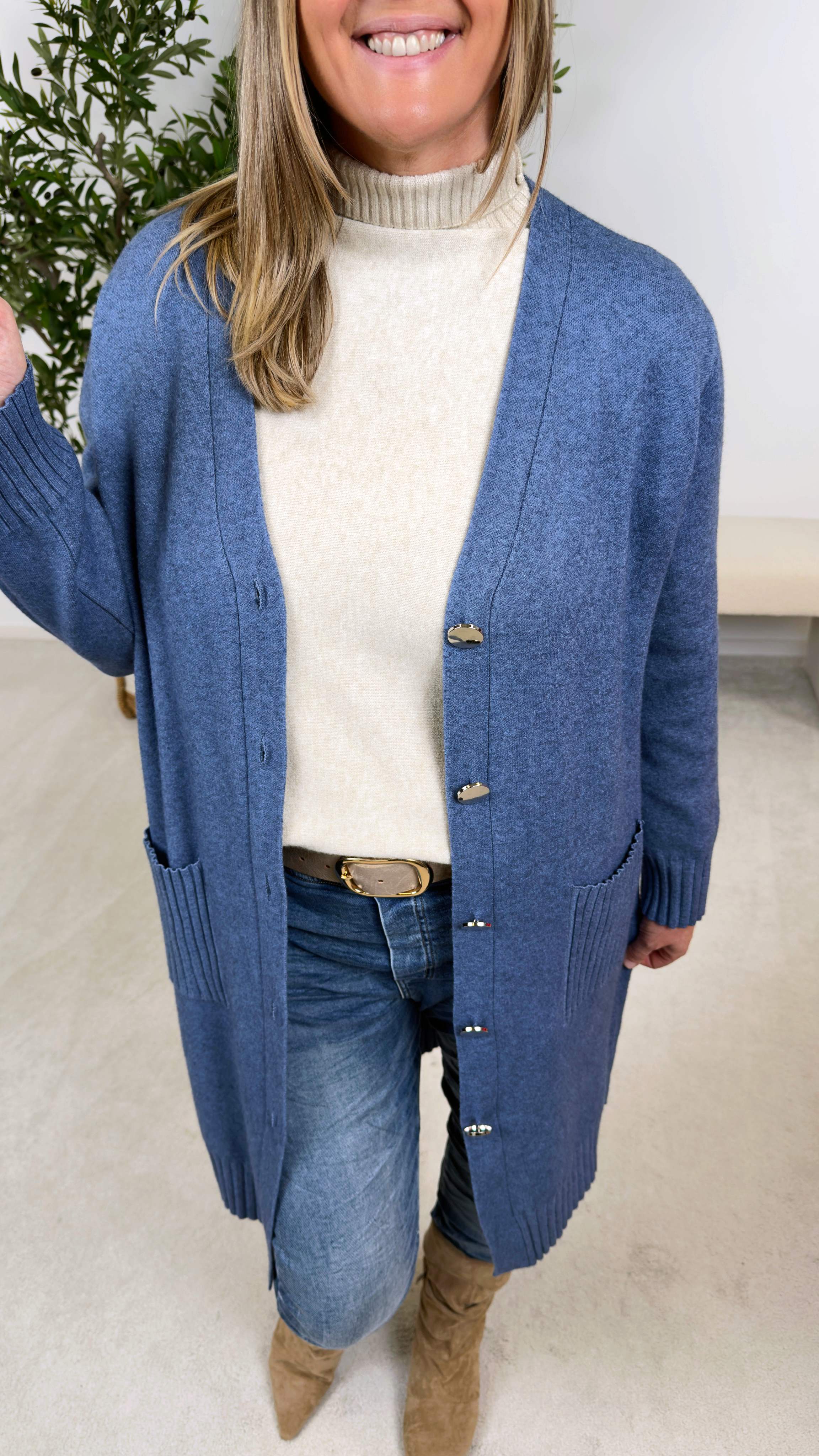 Strickjacke Calm & Cozy *Jeansblau* - Power of Princess