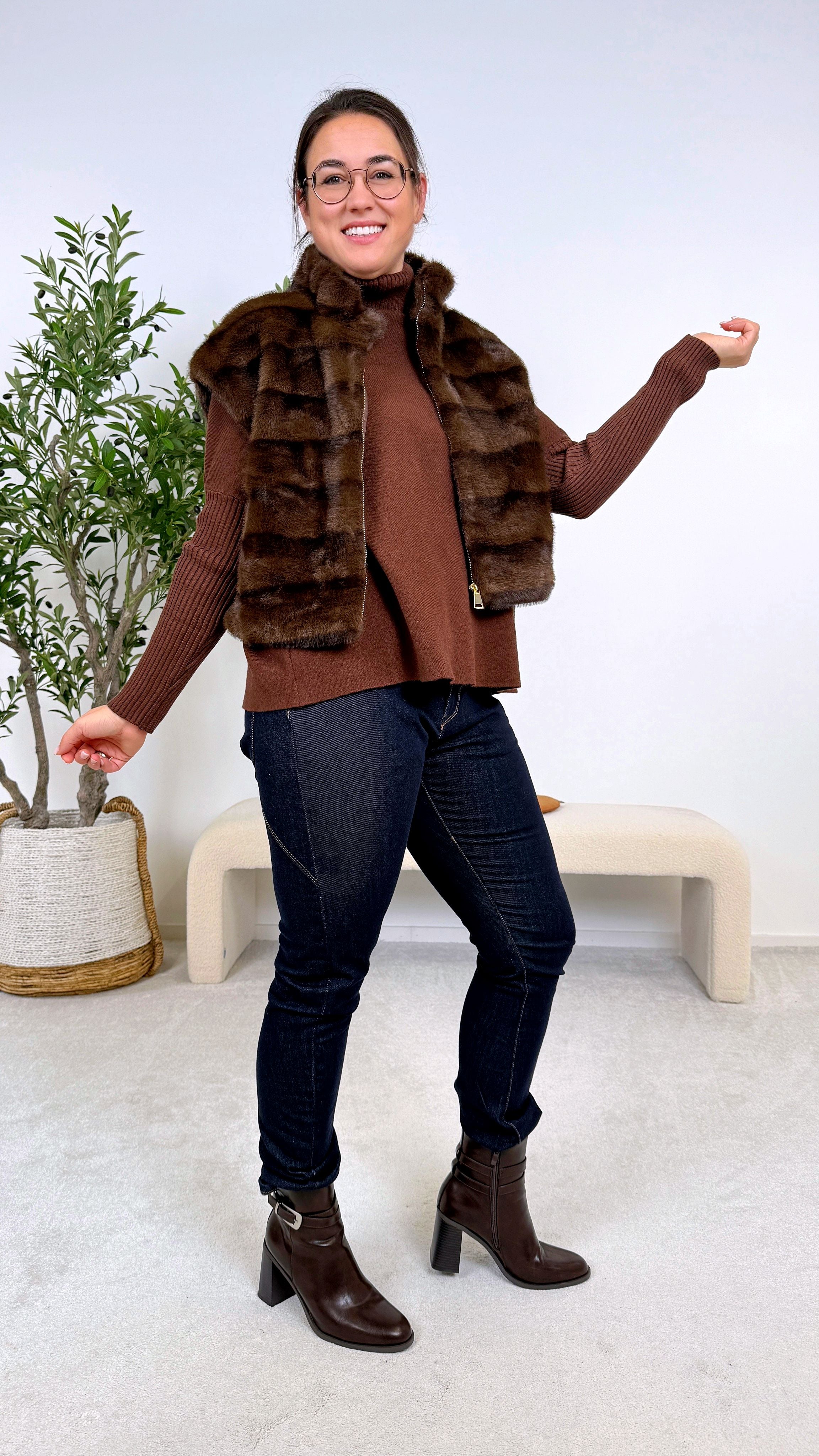 Rollkragenpullover Power Roll *Schoko*