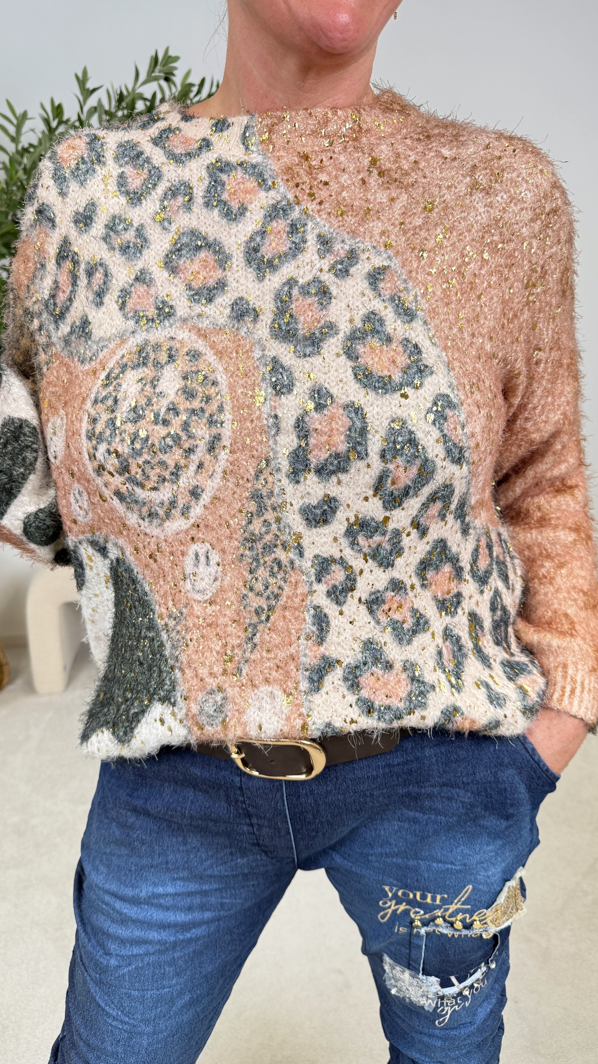 Pullover Sparkle Panther *Camel*