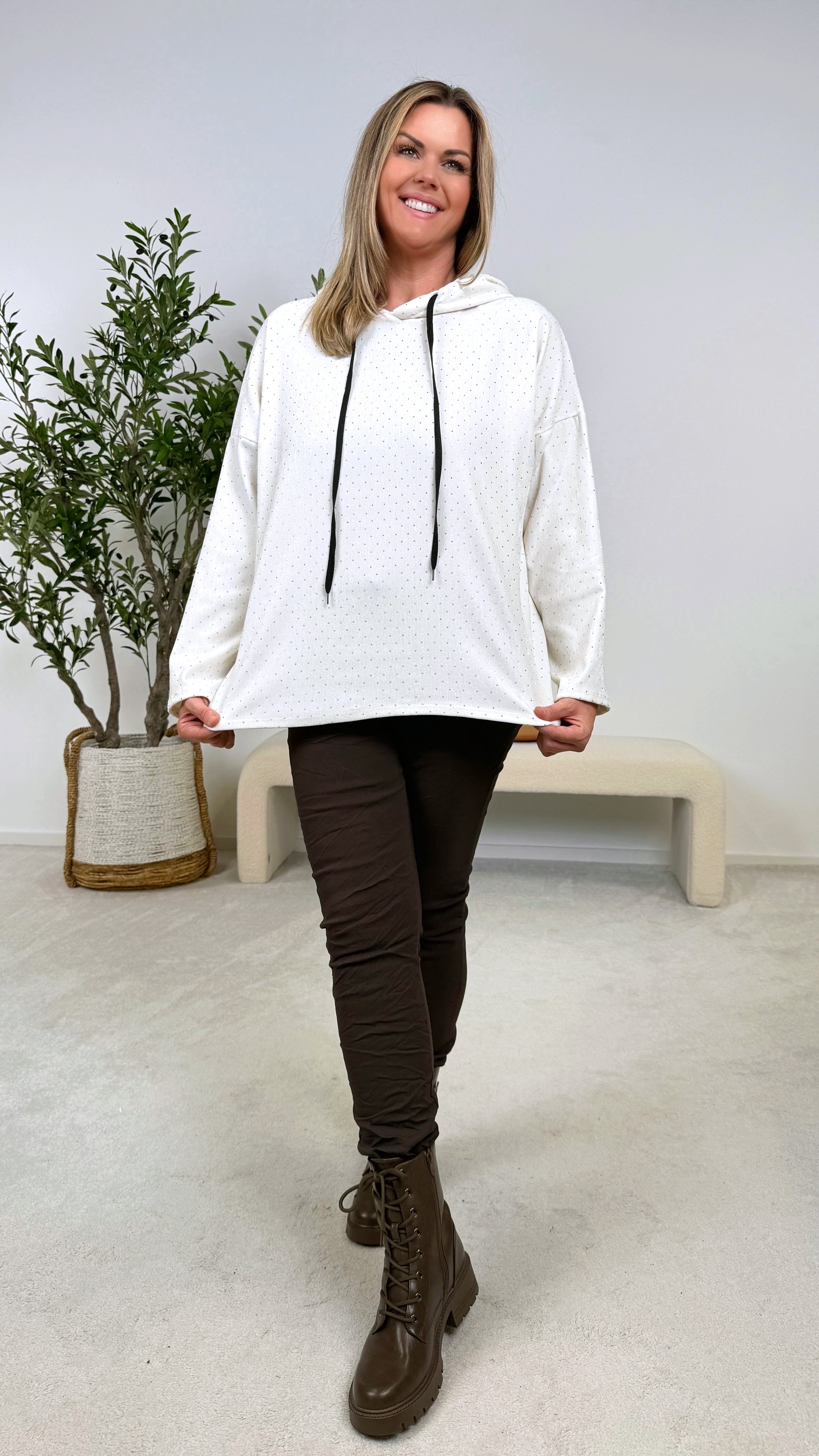 Hoodie Glitz Queen *Weiß*