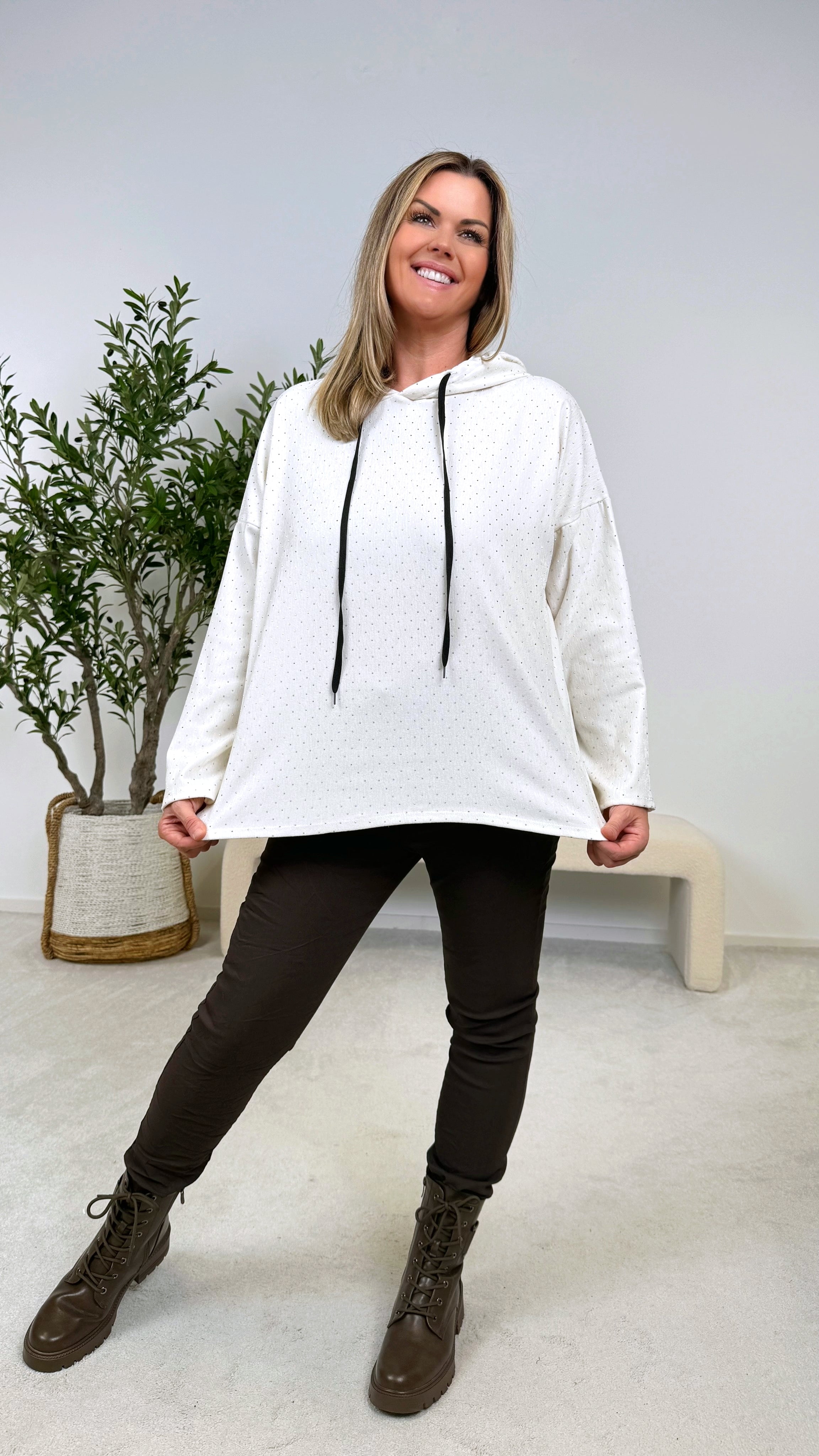 Hoodie Glitz Queen *Weiß*