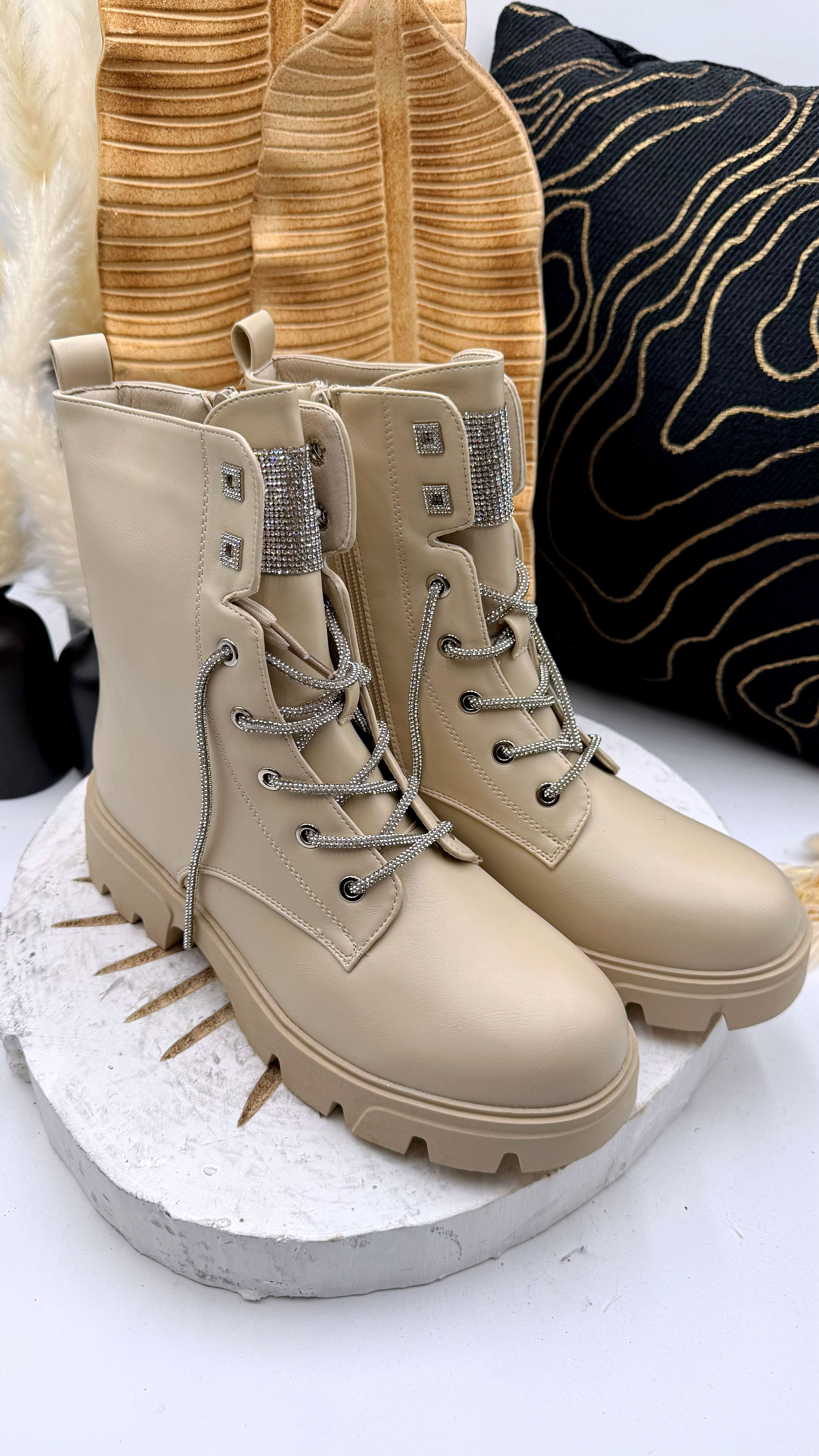 Boots Glitter Cords *Beige*