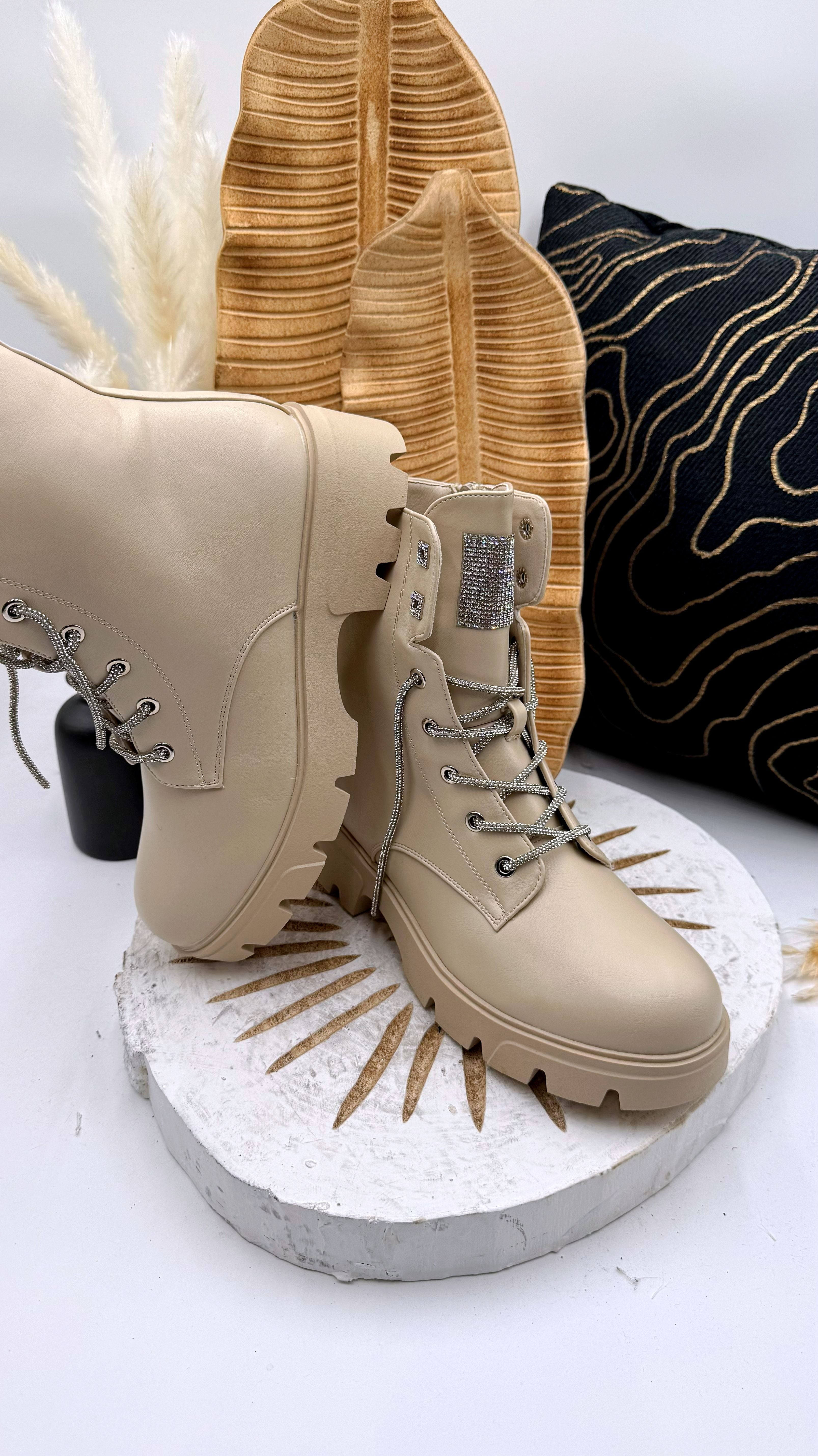 Boots Glitter Cords *Beige*