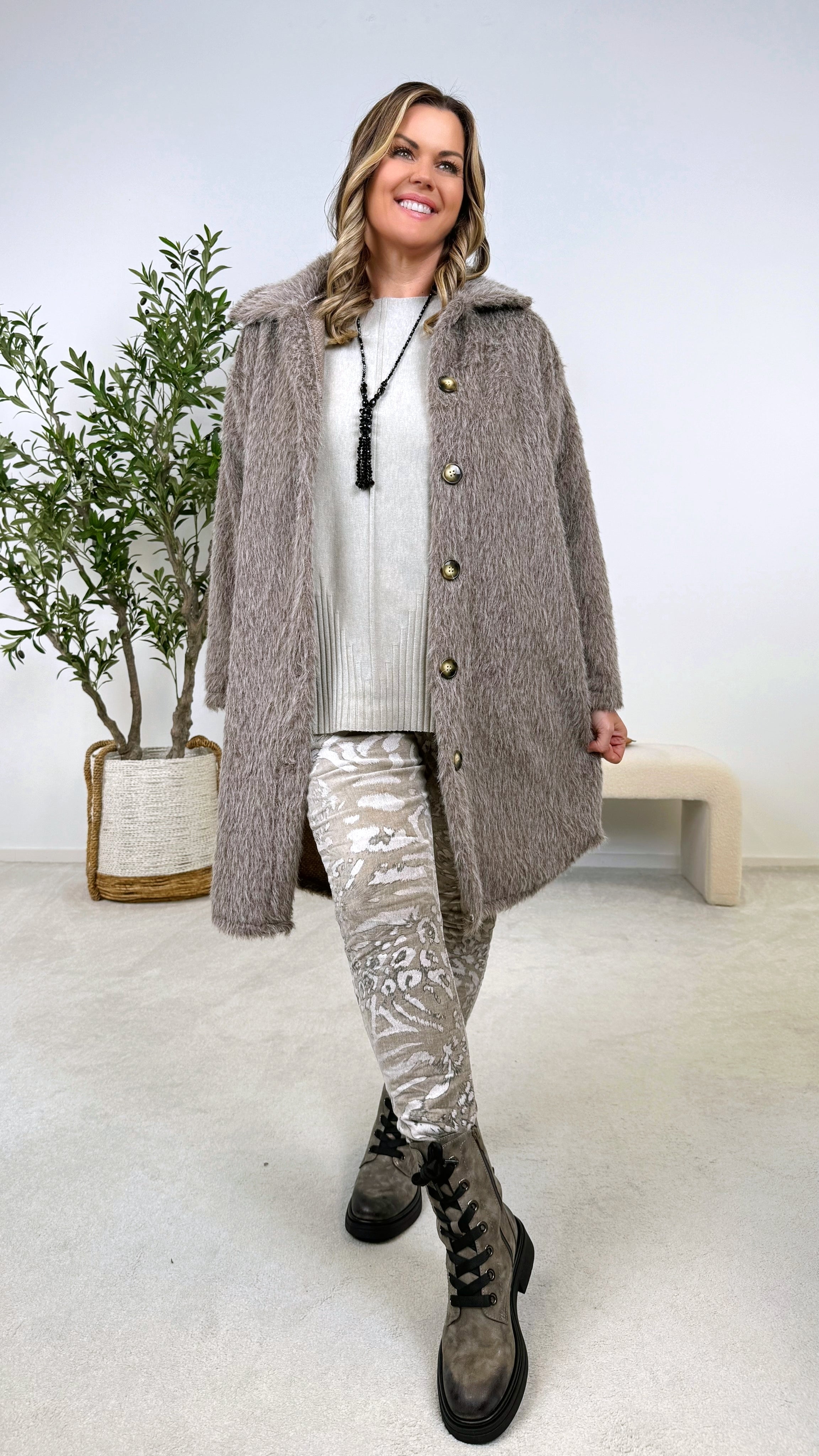 Mantel Teddy Queen *Taupe*