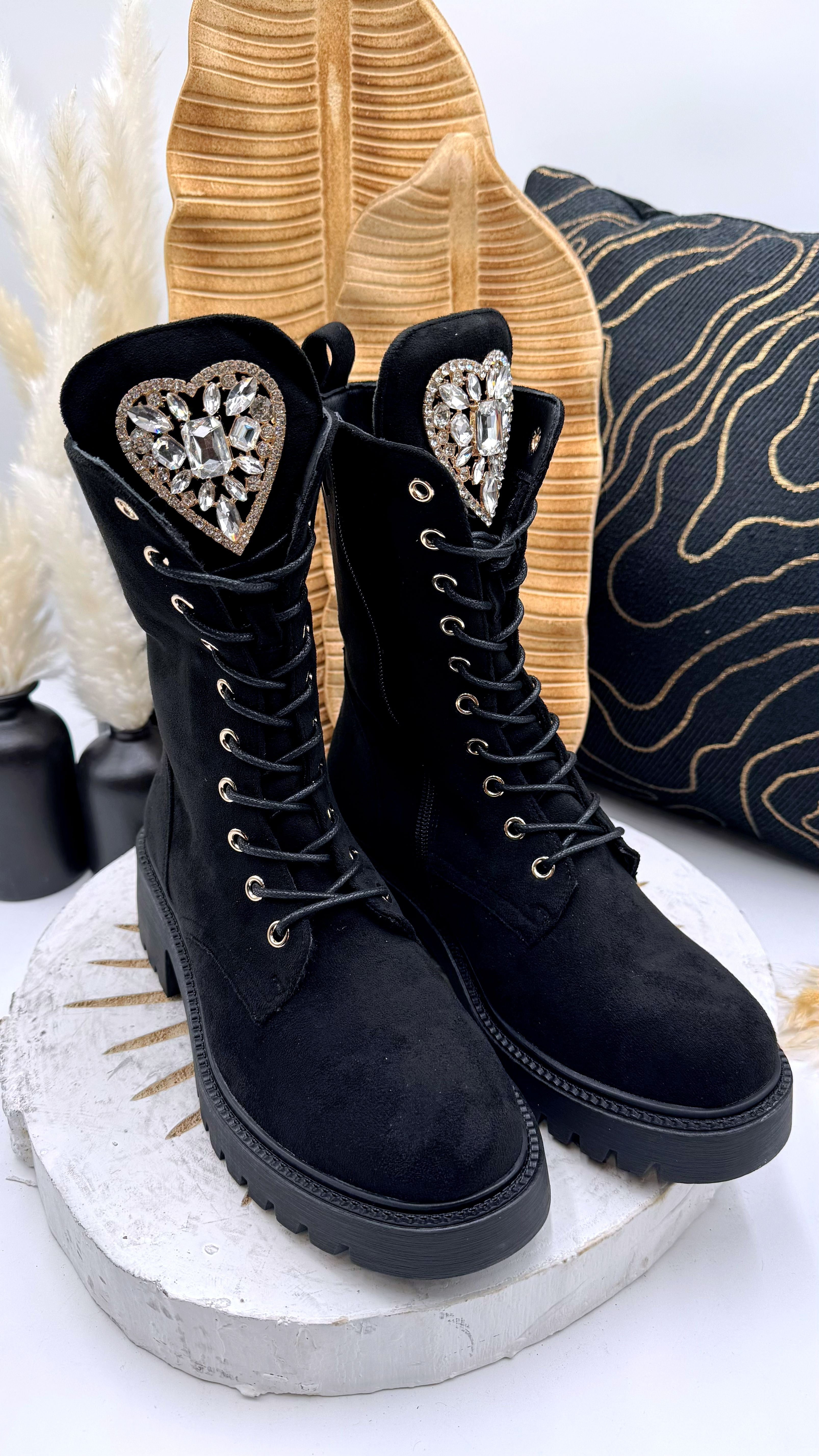 Boots Velvet Heart *Schwarz*