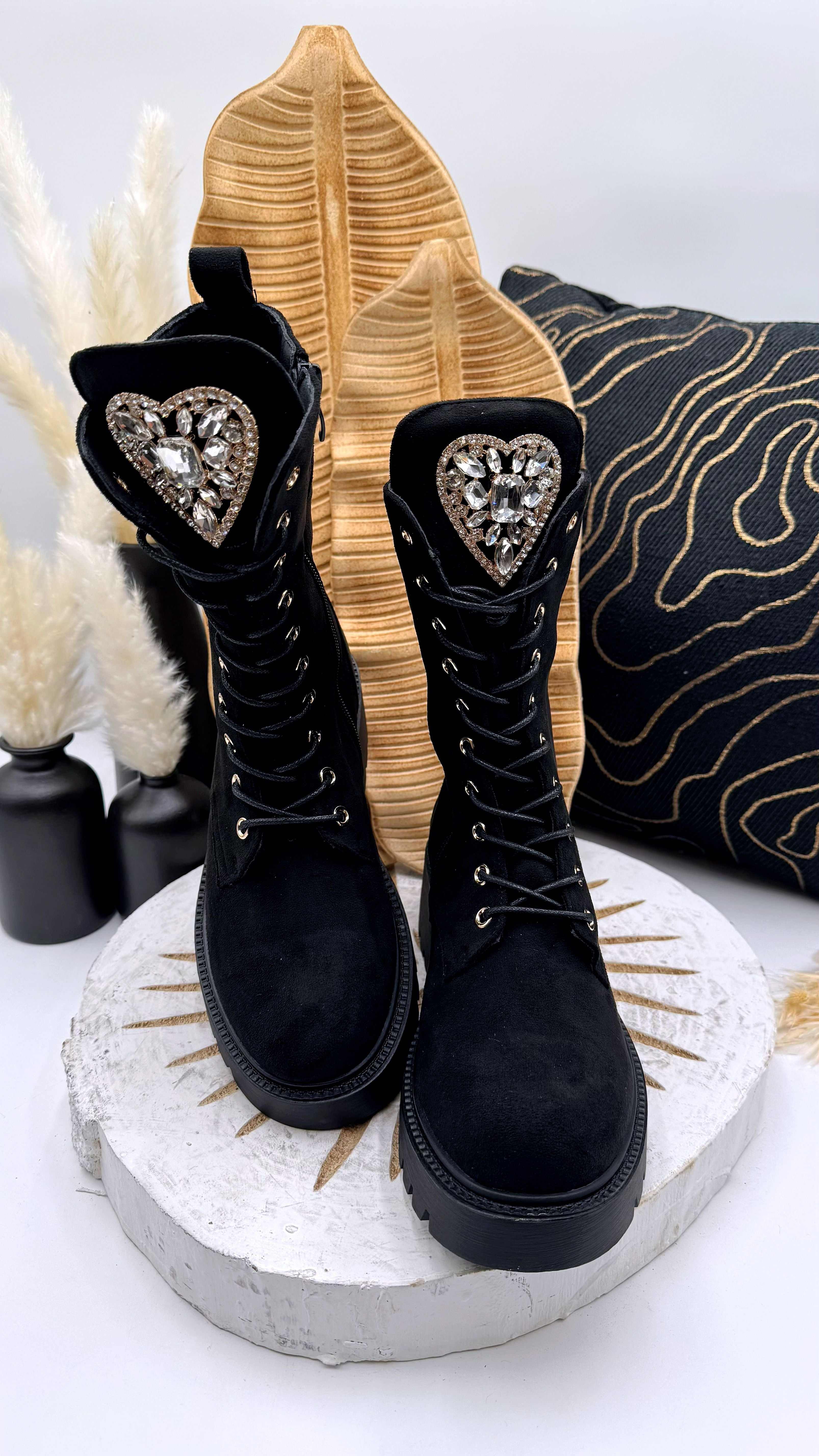 Boots Velvet Heart *Schwarz*