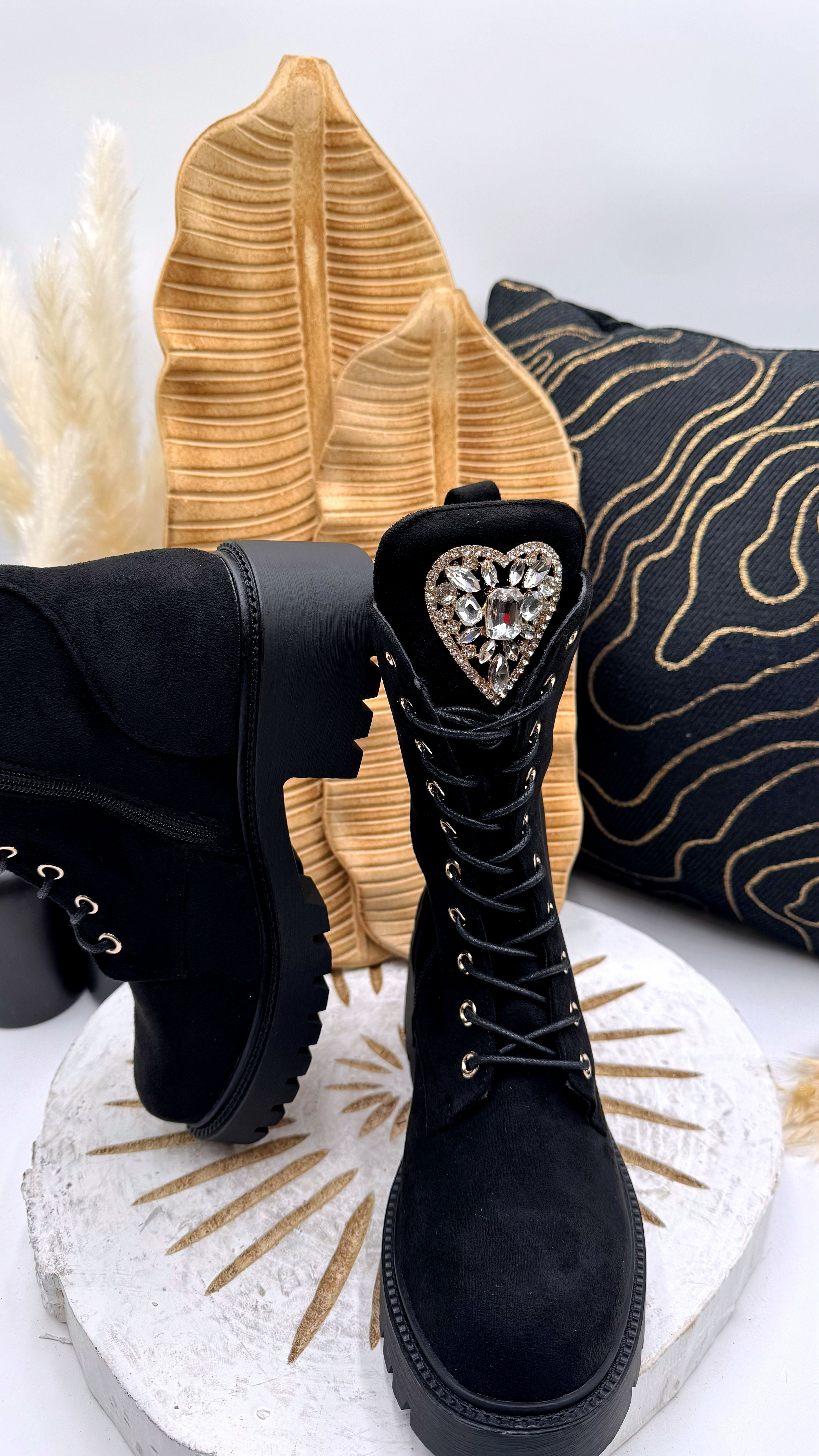 Boots Velvet Heart *Schwarz*