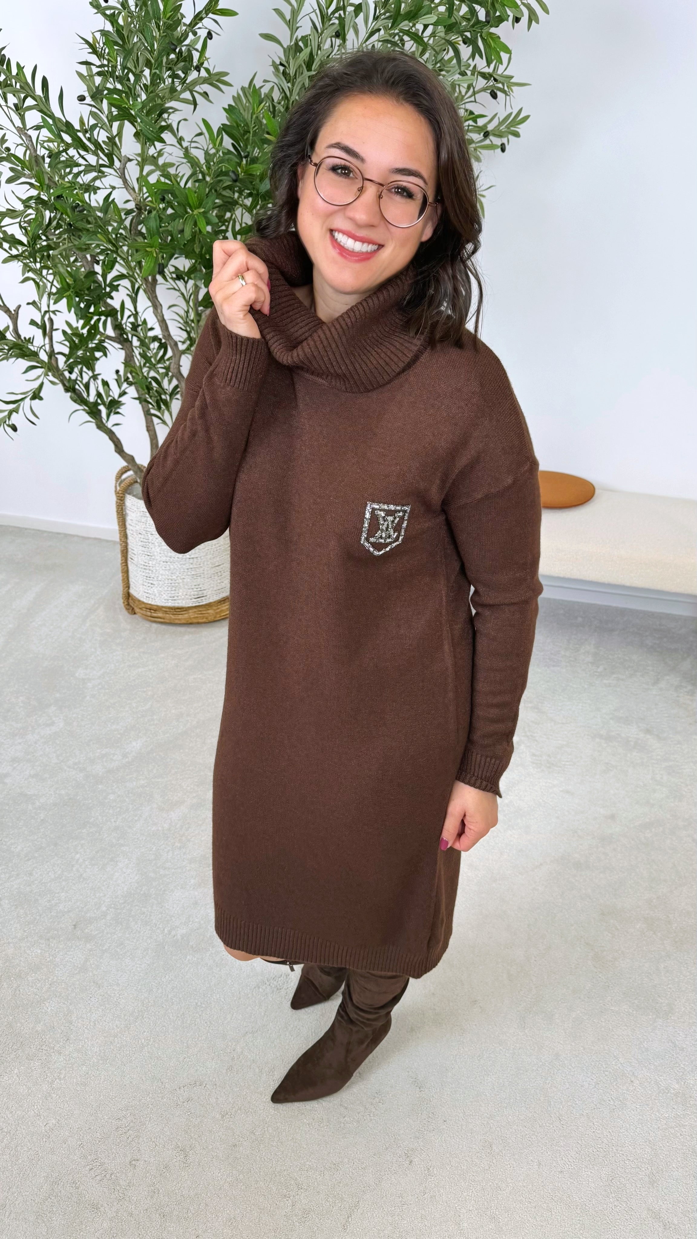 Strickkleid Shiny Power *Schoko*