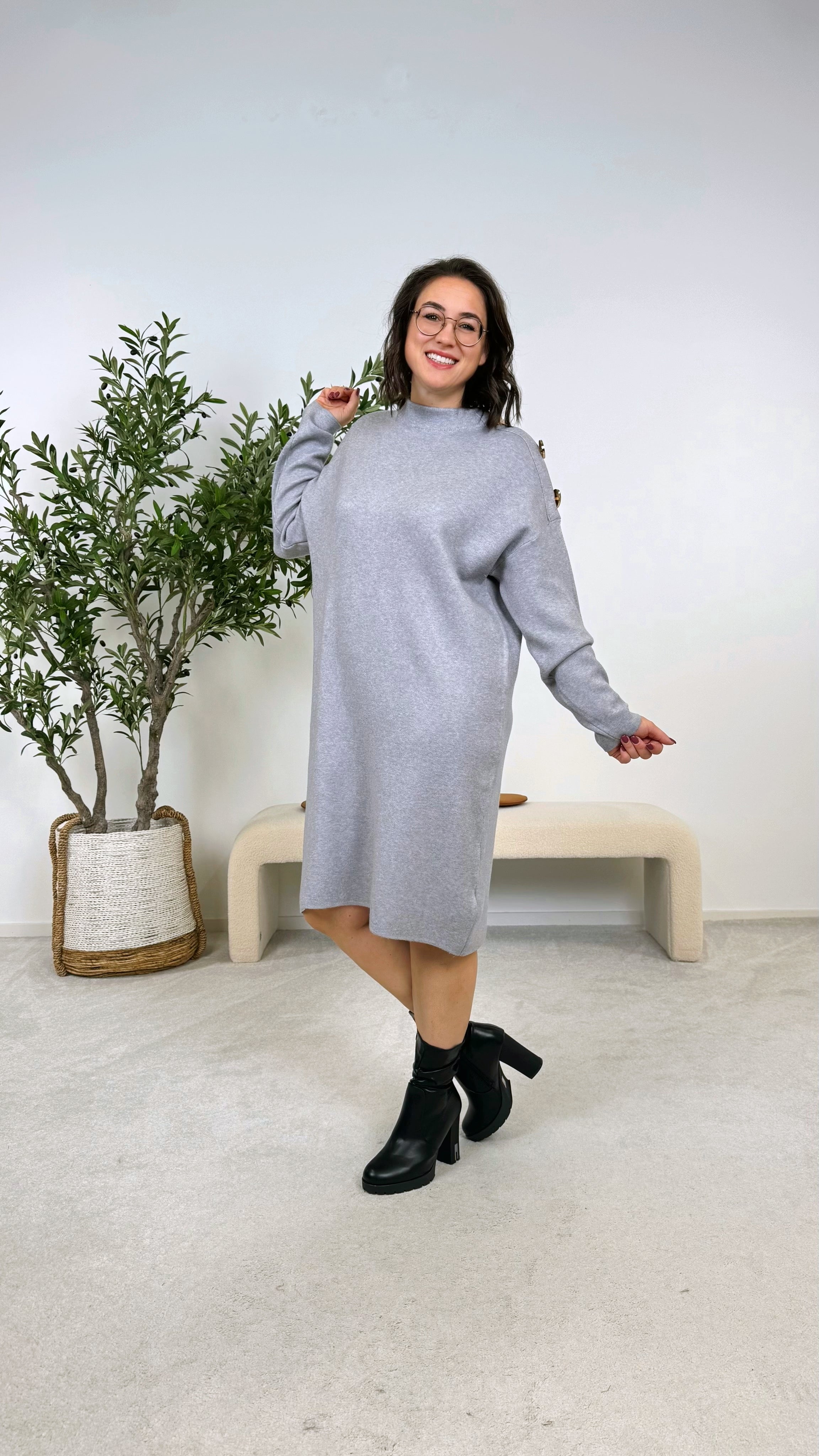 Strickkleid Nora Gold *Grau* Z087