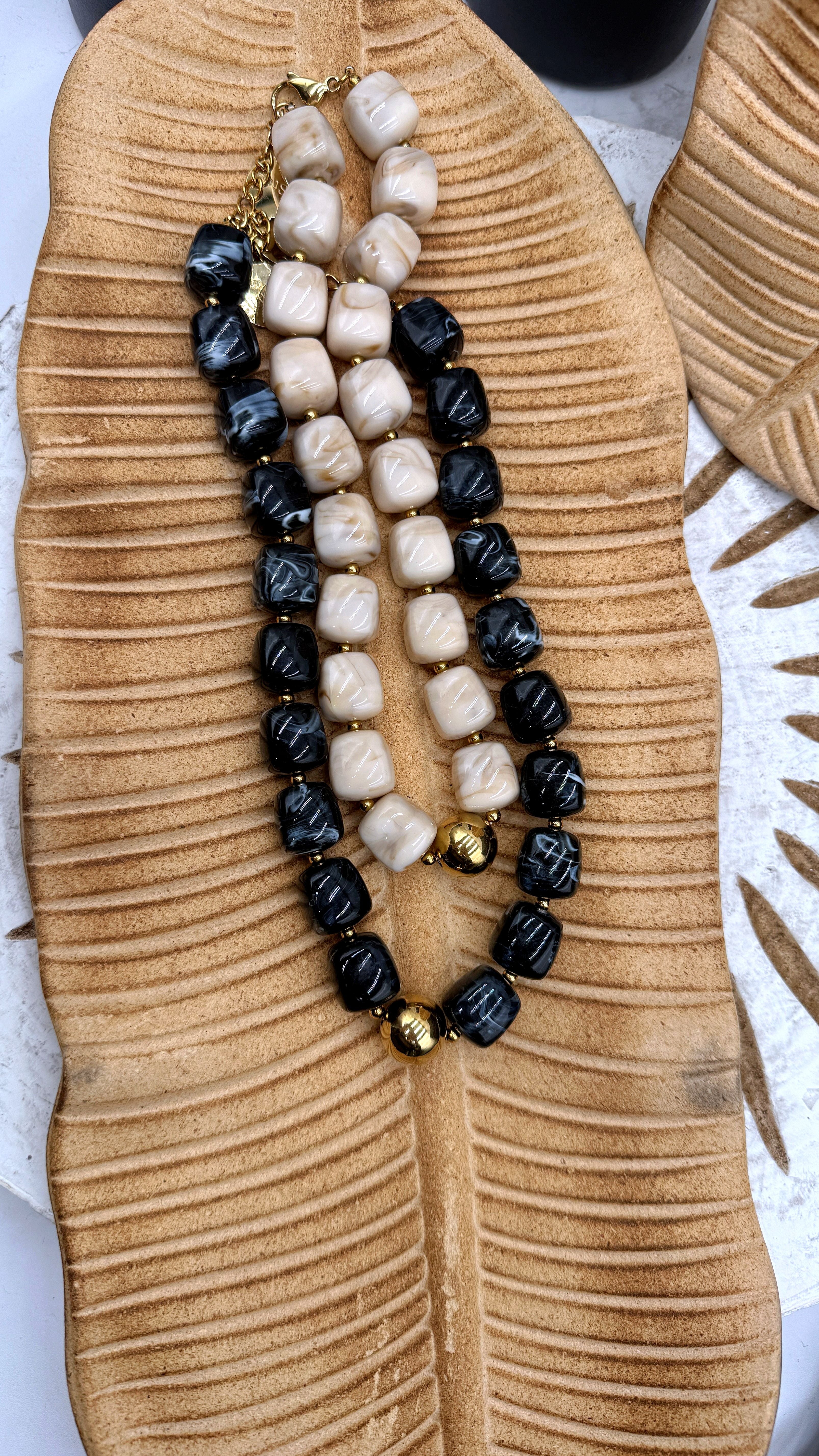 Halskette Glamora Cube *Beige*