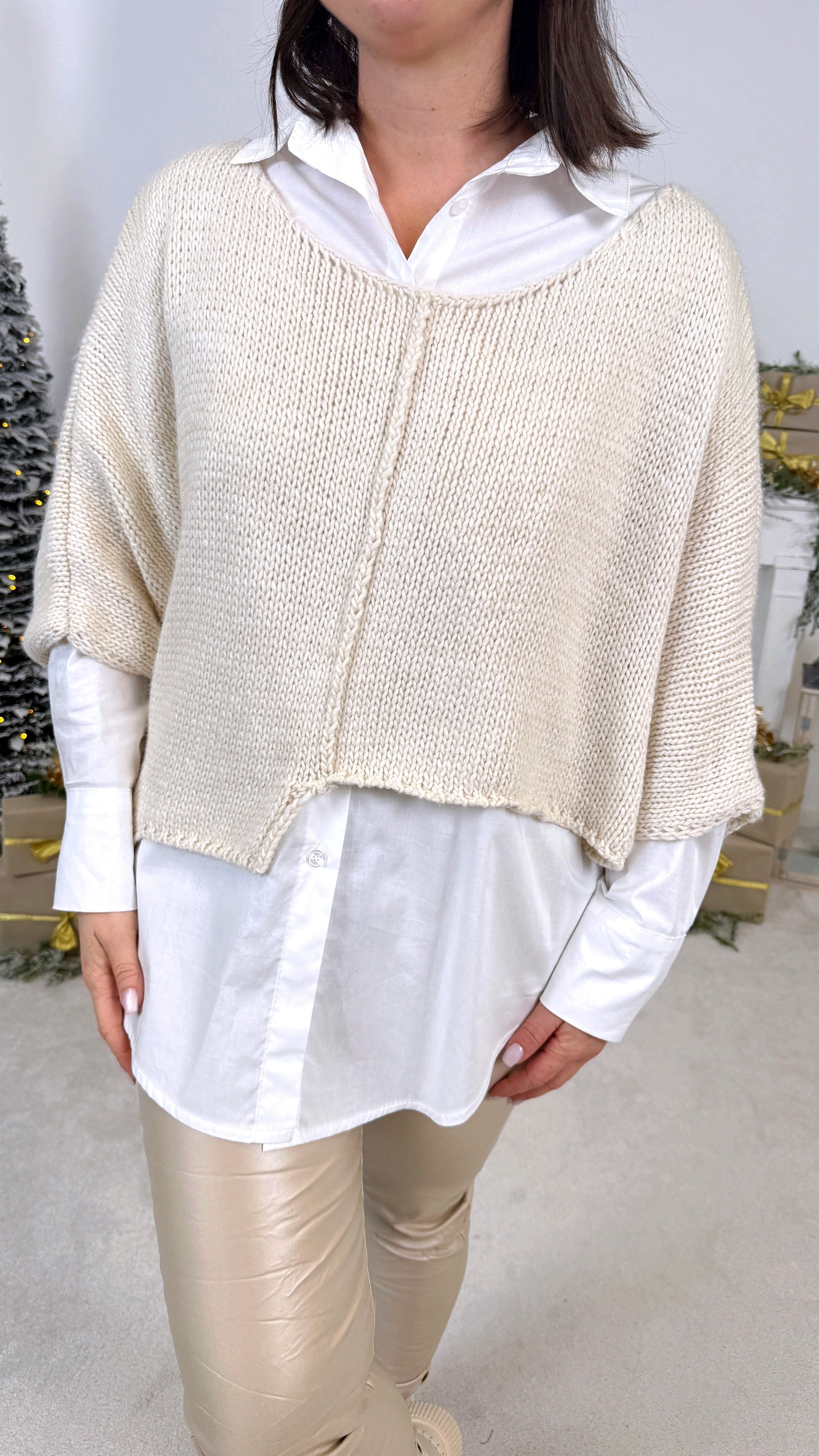 Pullover Cross Knit *Creme*