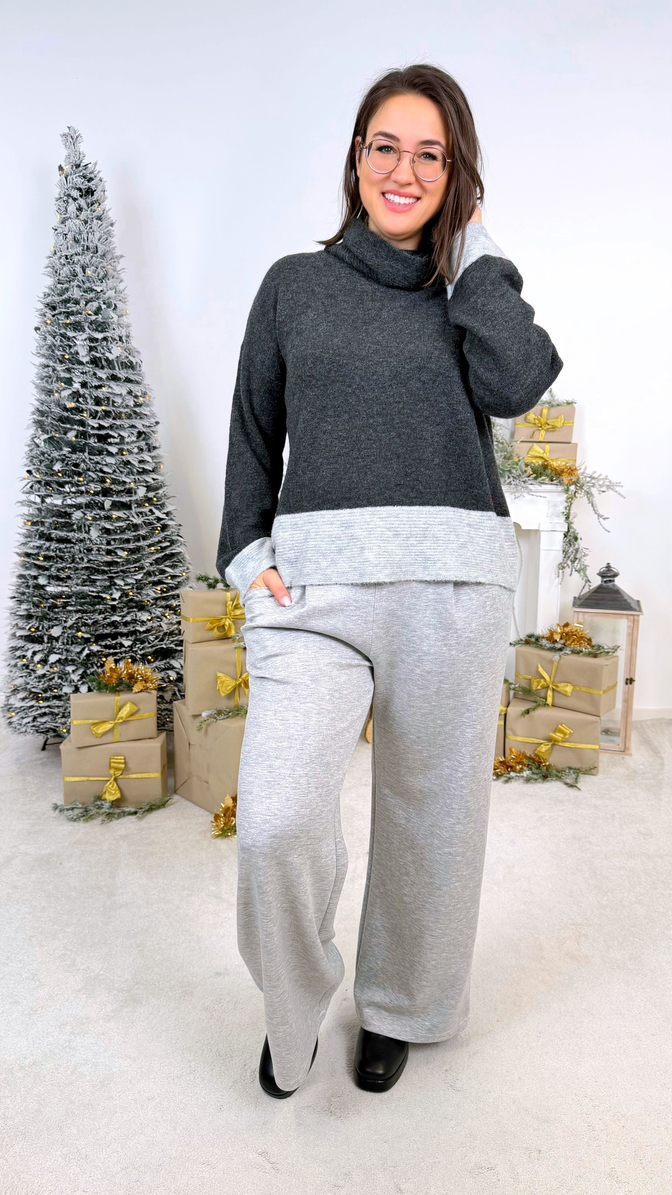 Rollkragenpullover Autumn Tale *Dunkelgrau* SH-8509