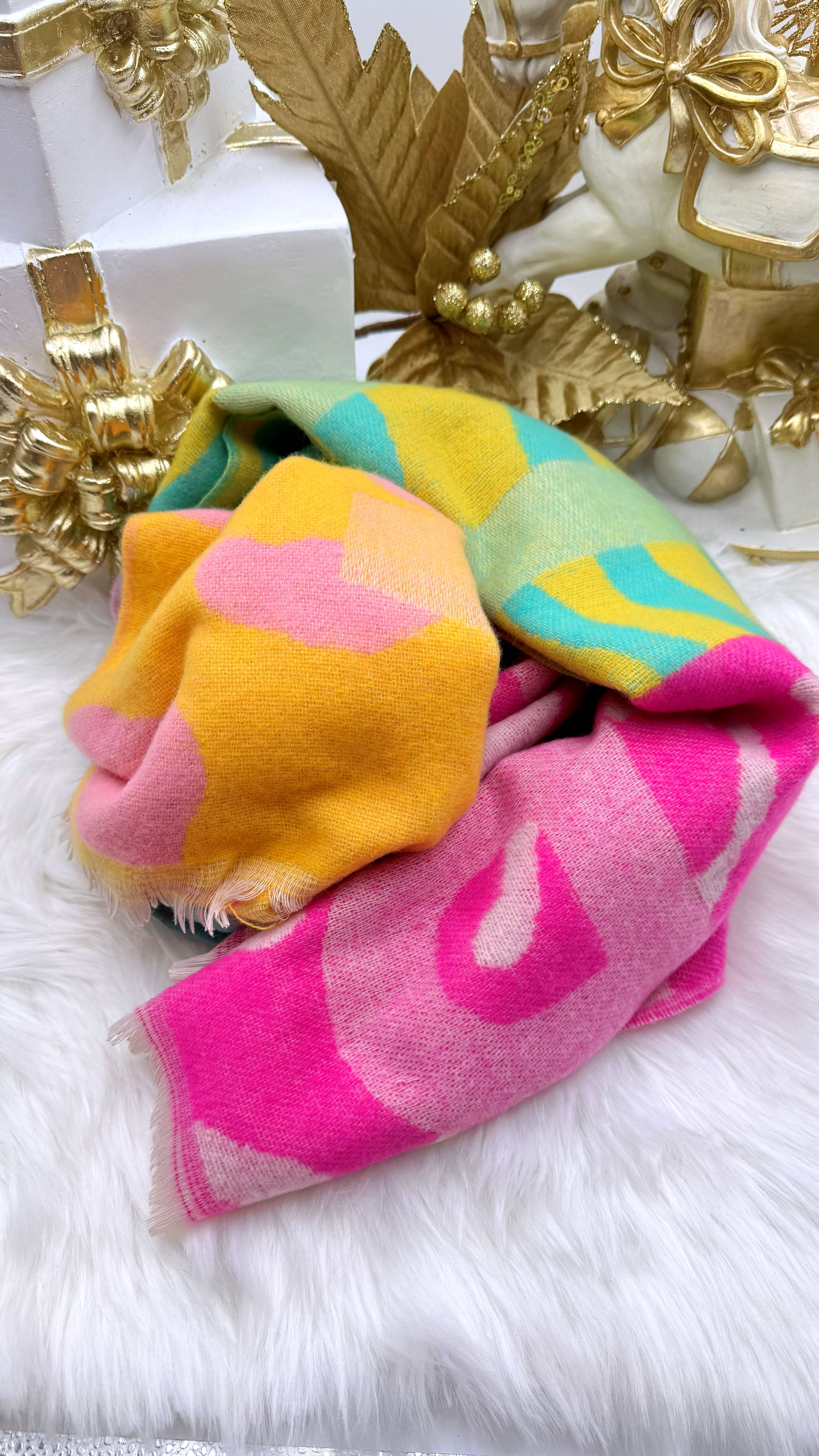 Schal Animal Amour *Gelb/Pink*