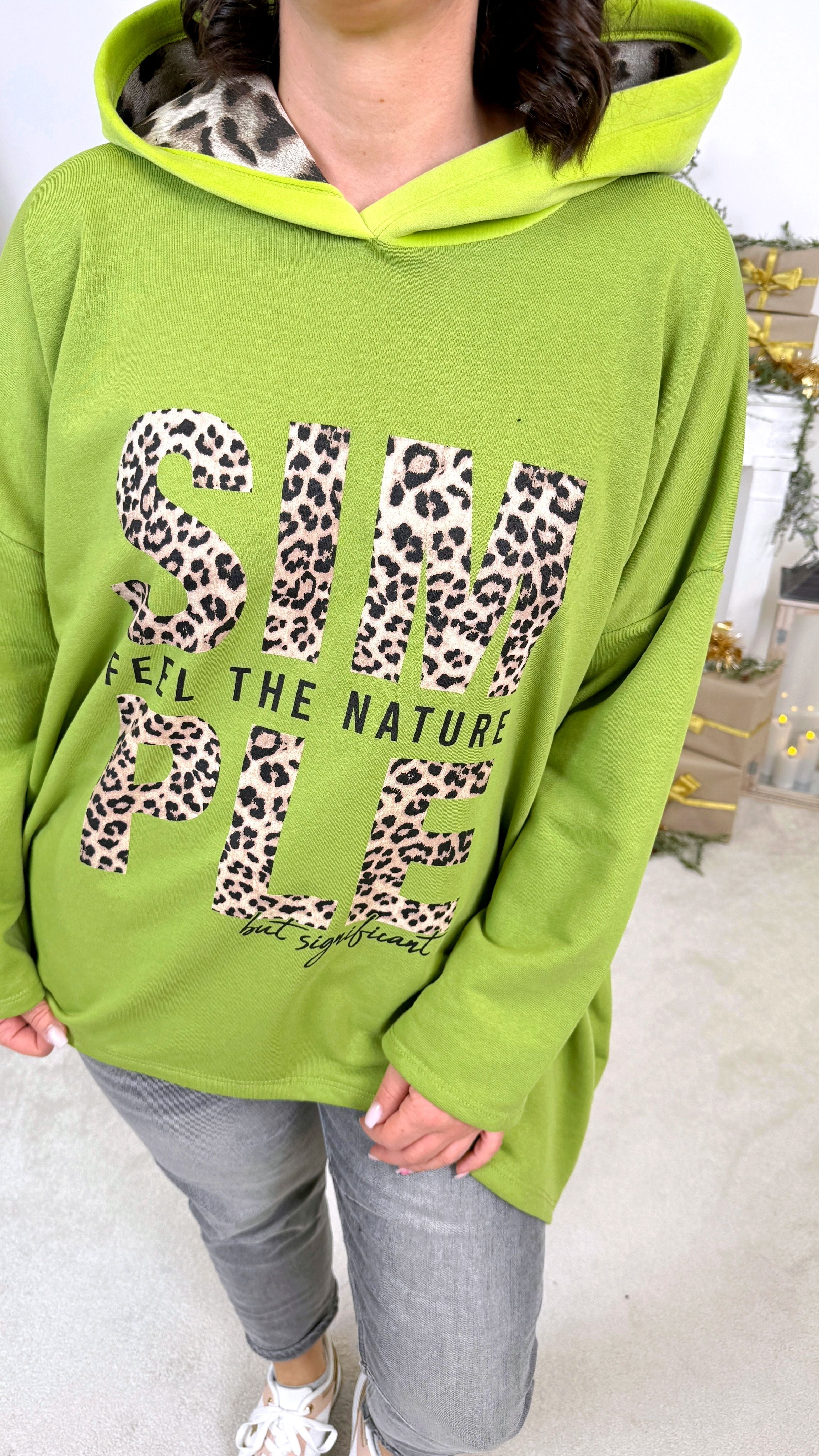 Long-Hoodie Feel the Nature *Grün*