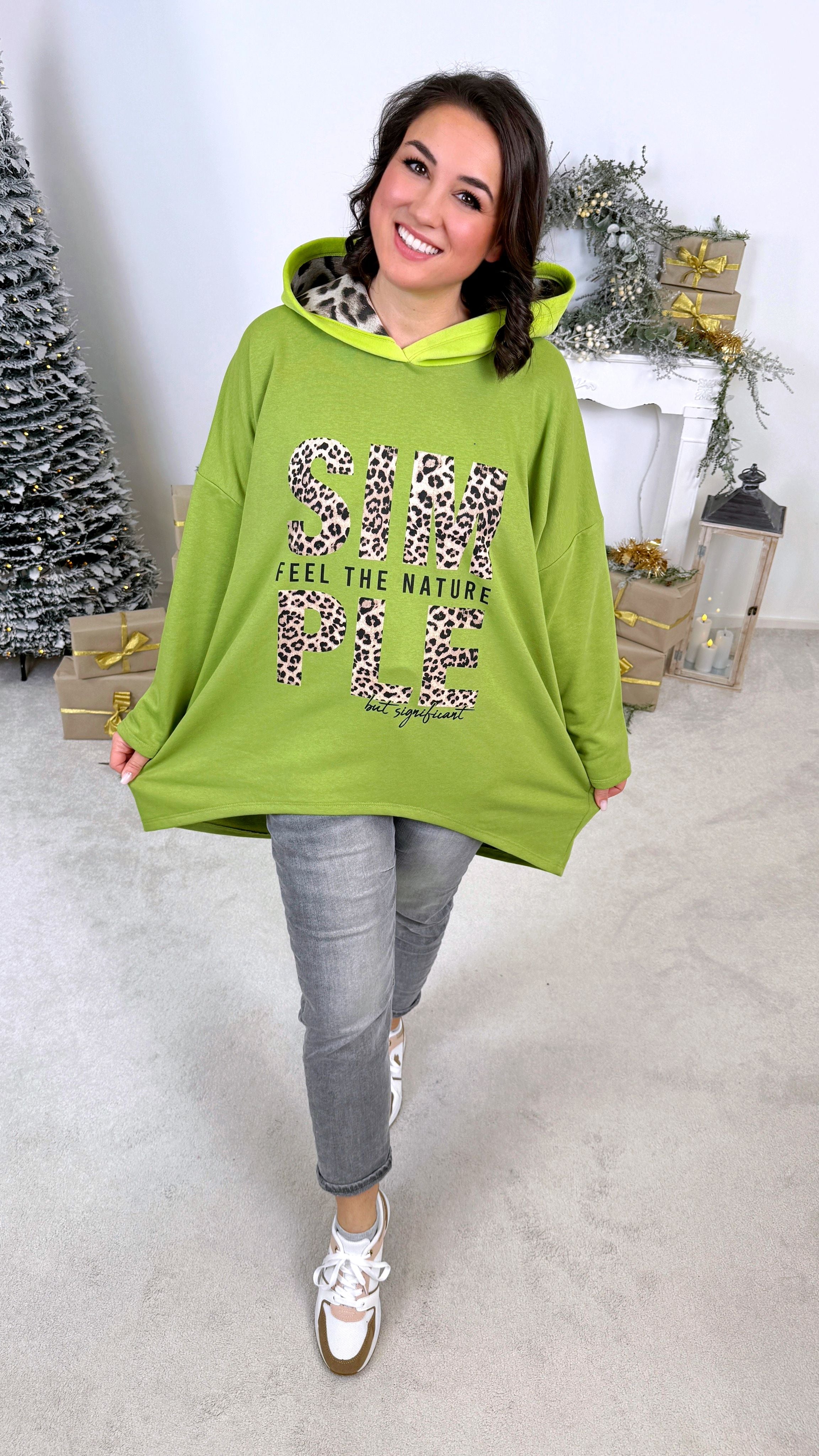 Long-Hoodie Feel the Nature *Grün*