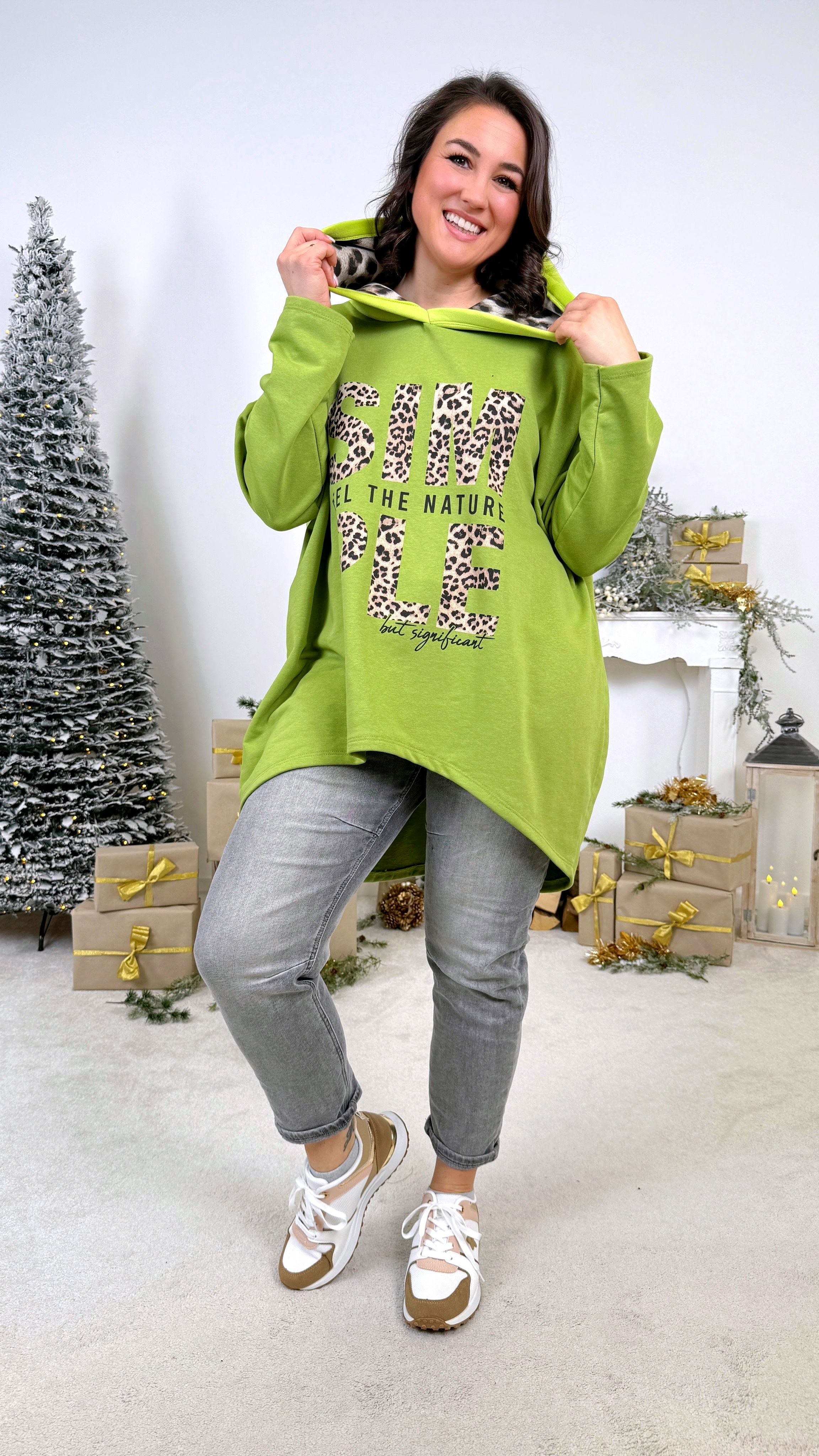 Long-Hoodie Feel the Nature *Grün*